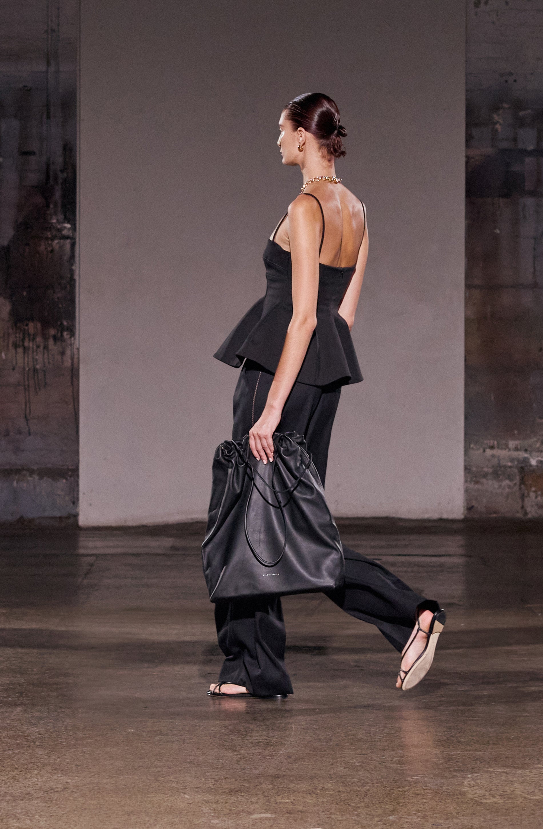 Diptych Spliced Wide Leg Pant | Black