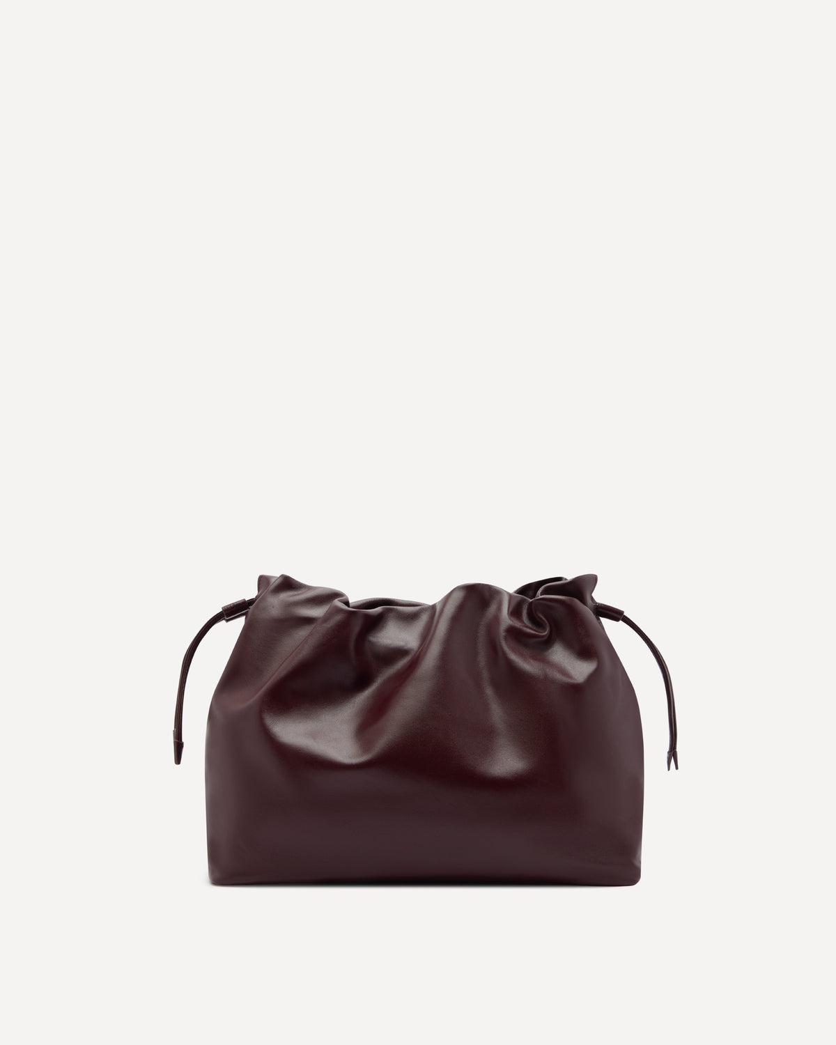 Burgundy leather handbag for women