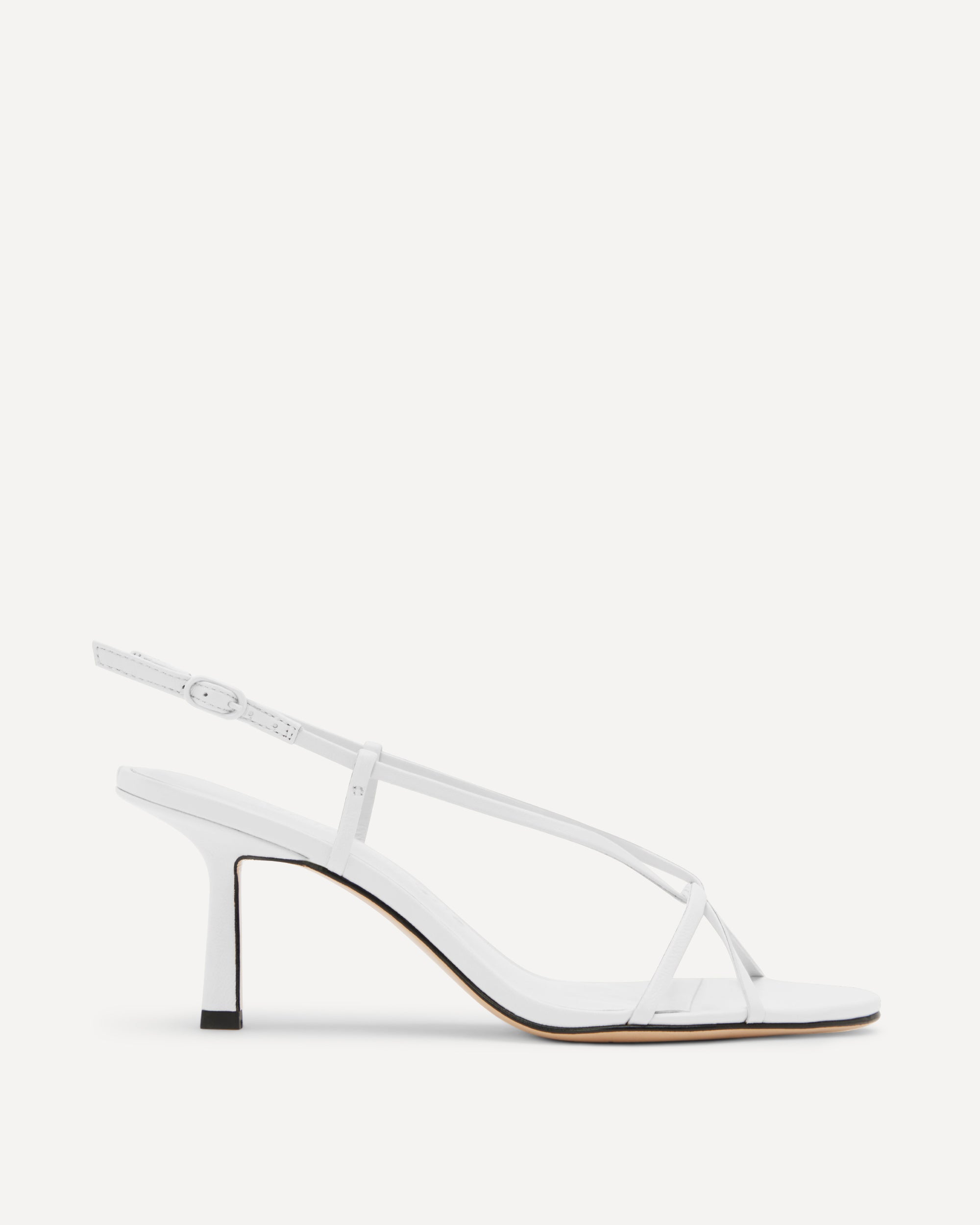 White leather sandal with high heel