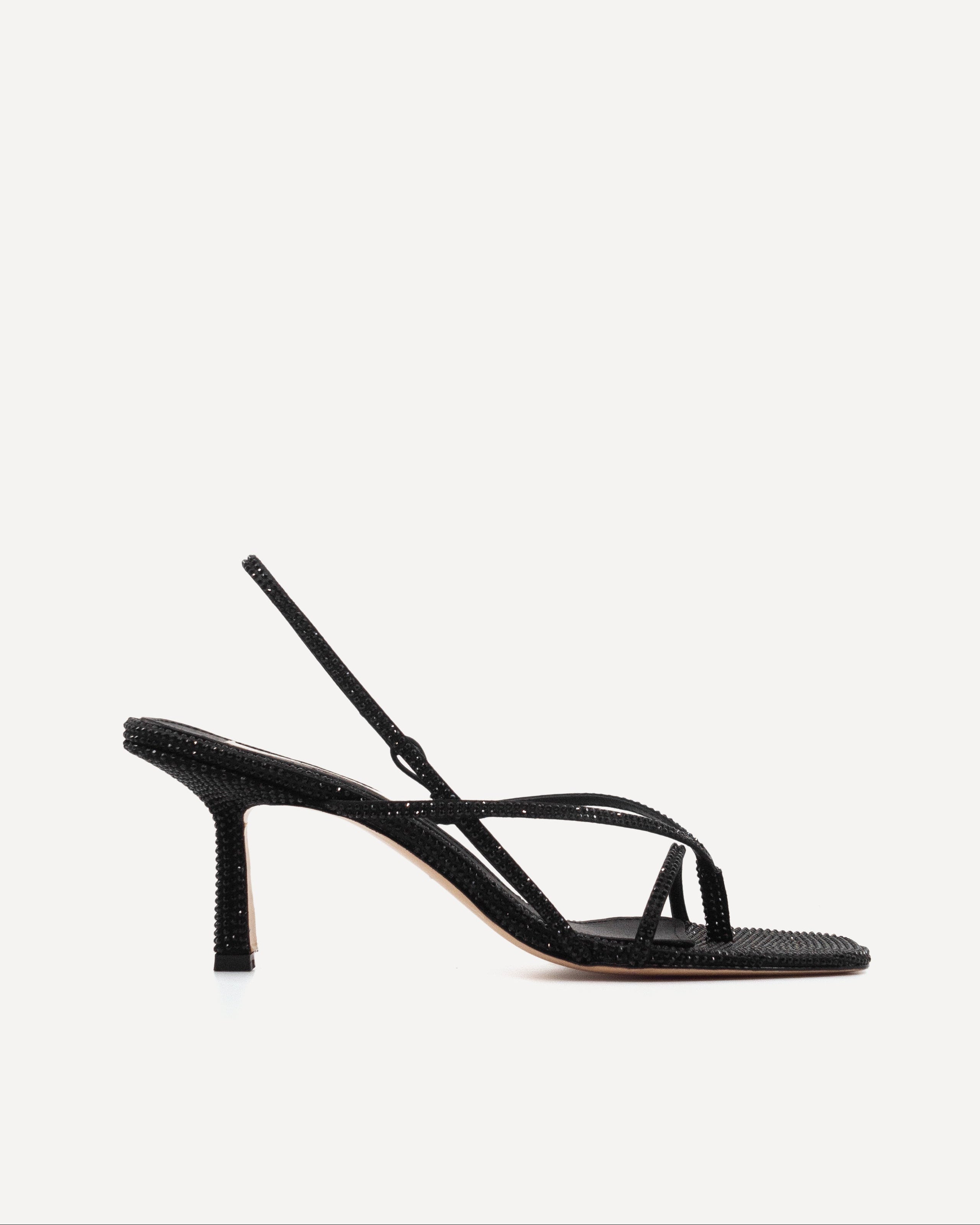 Flip Flop 75 Heel | Black Diamante