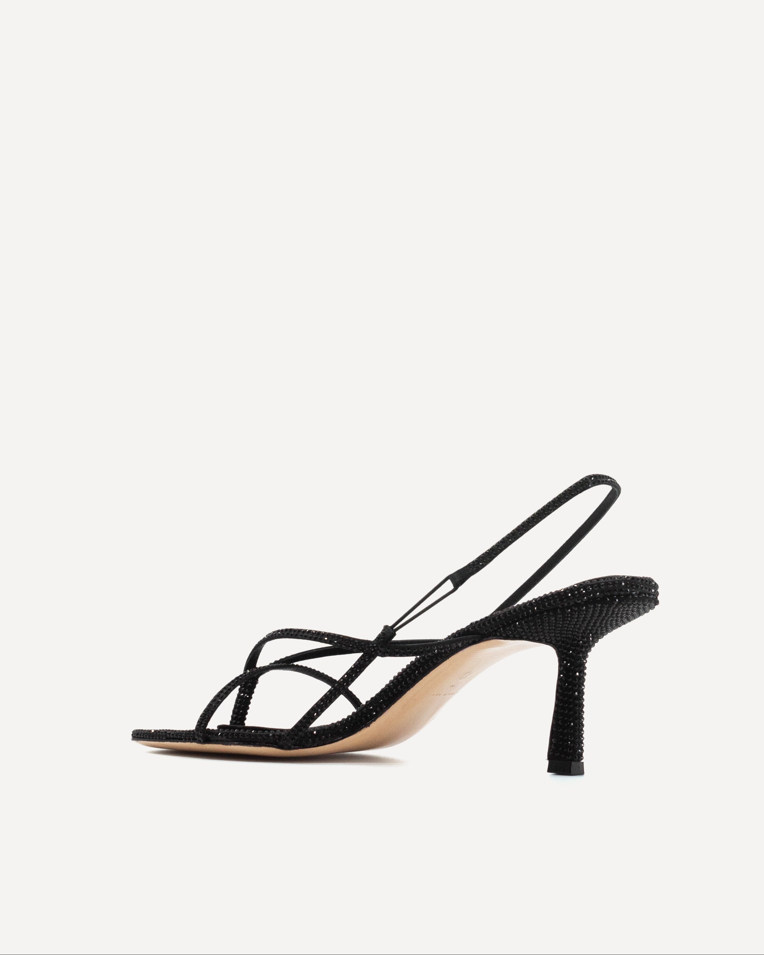 Flip Flop 75 Heel | Black Diamante