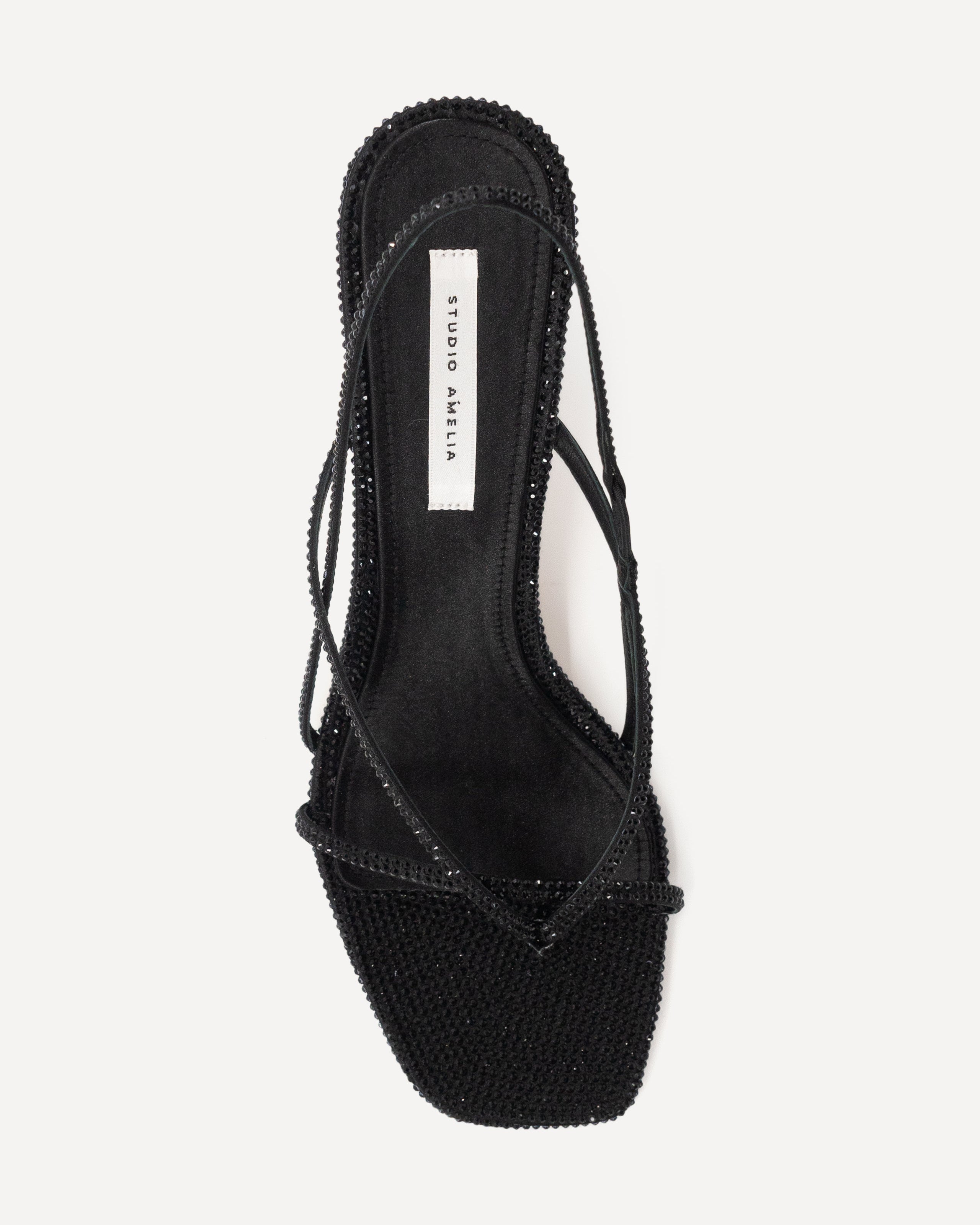 Flip Flop 75 Heel | Black Diamante