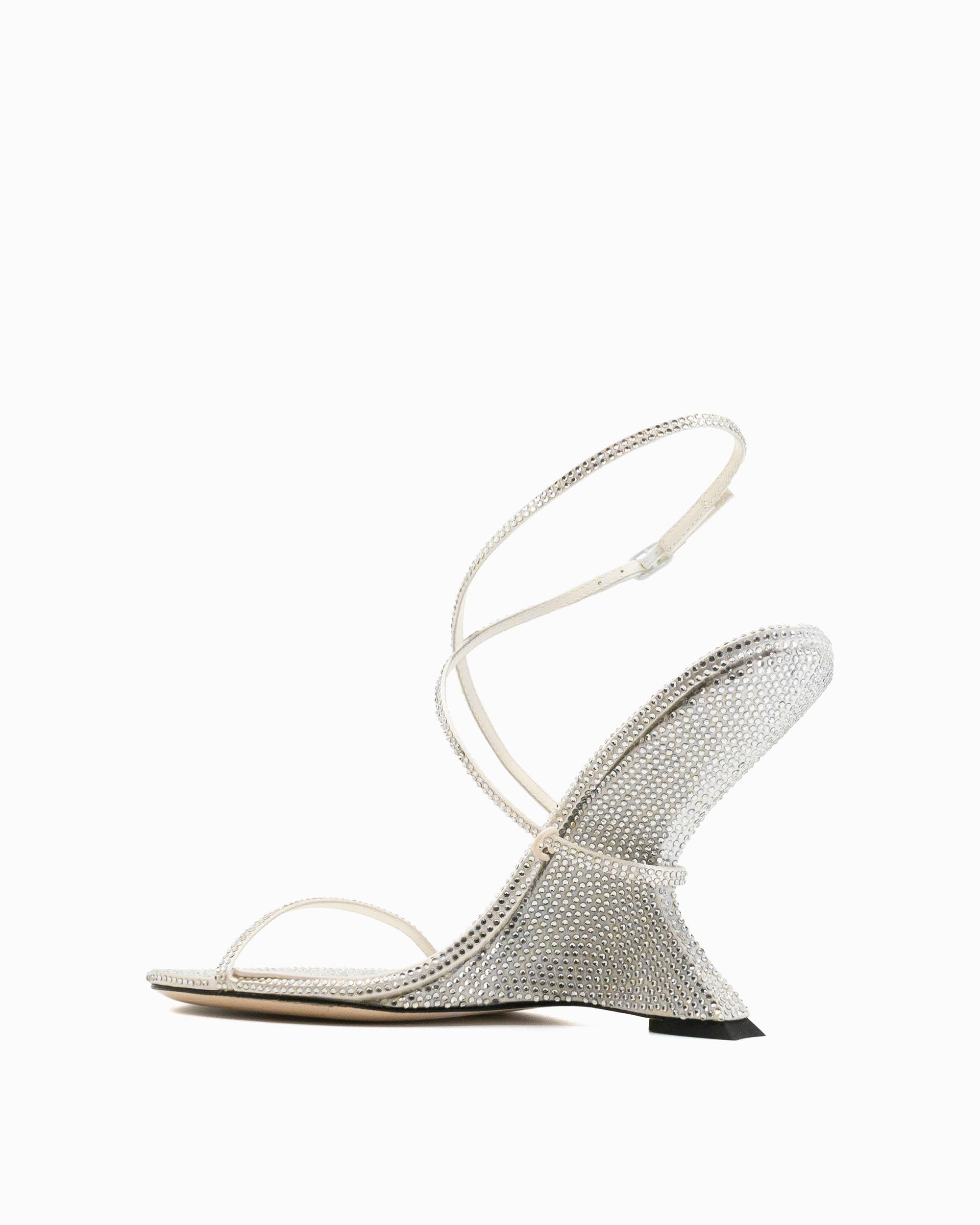Halter 90 Wedge | White Diamante