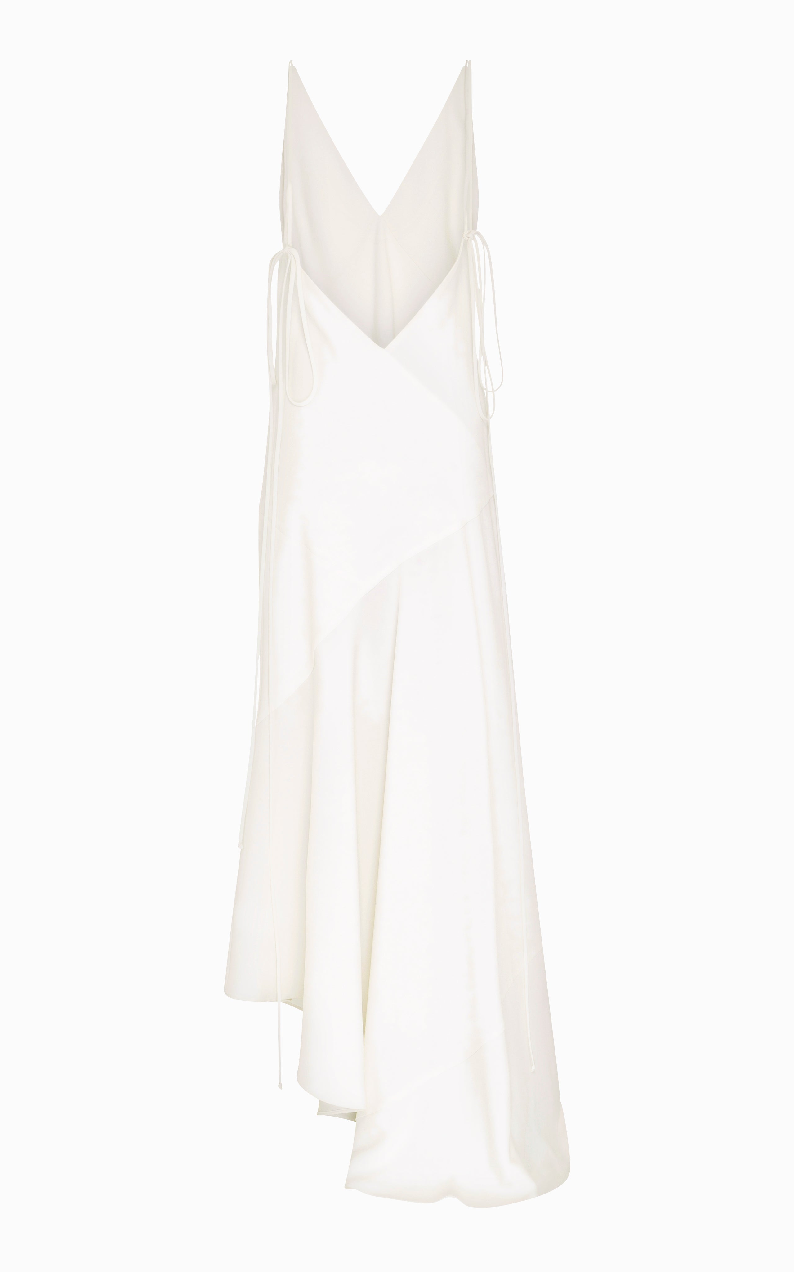 Harmonic Bias Draped Dress | Ivory