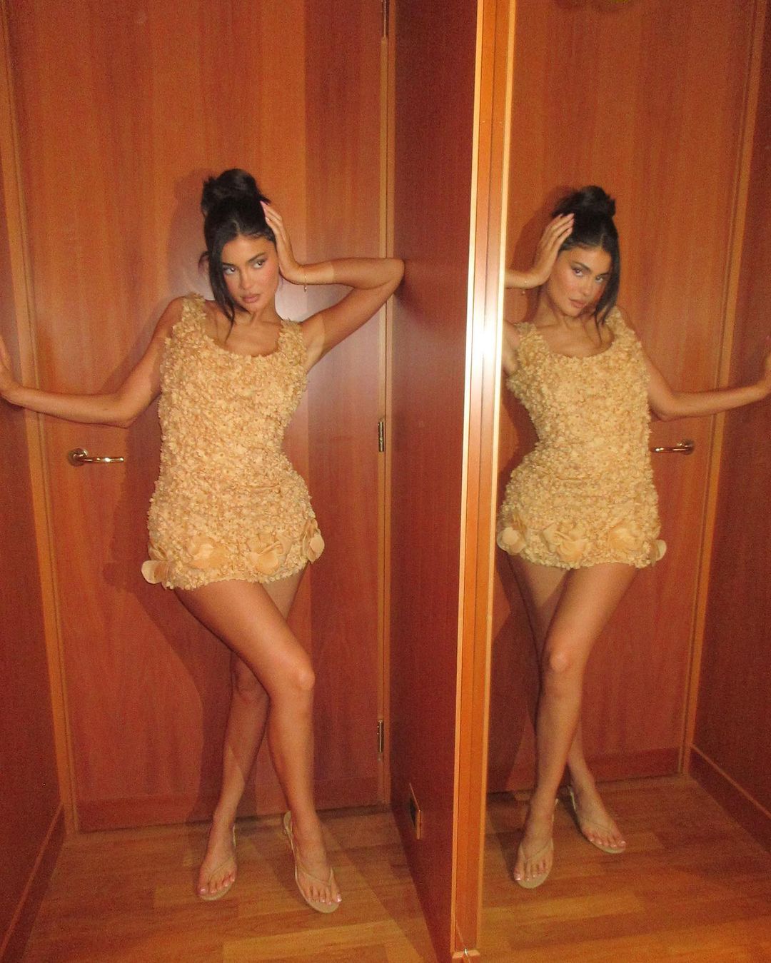 Kylie Jenner wearing the Wishbone 50 Heel by Studio Amelia