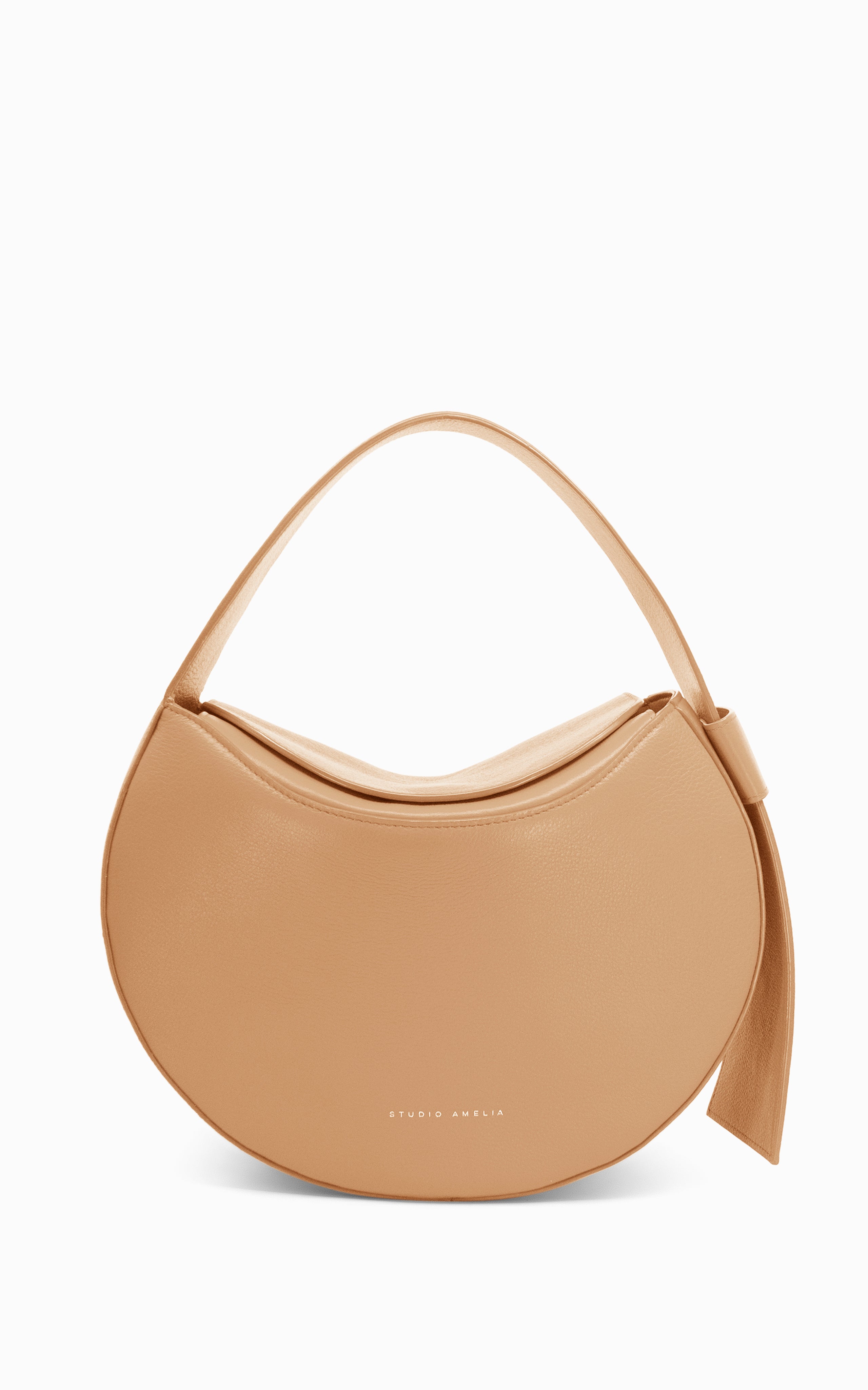 beige shoulder bag with premium leather