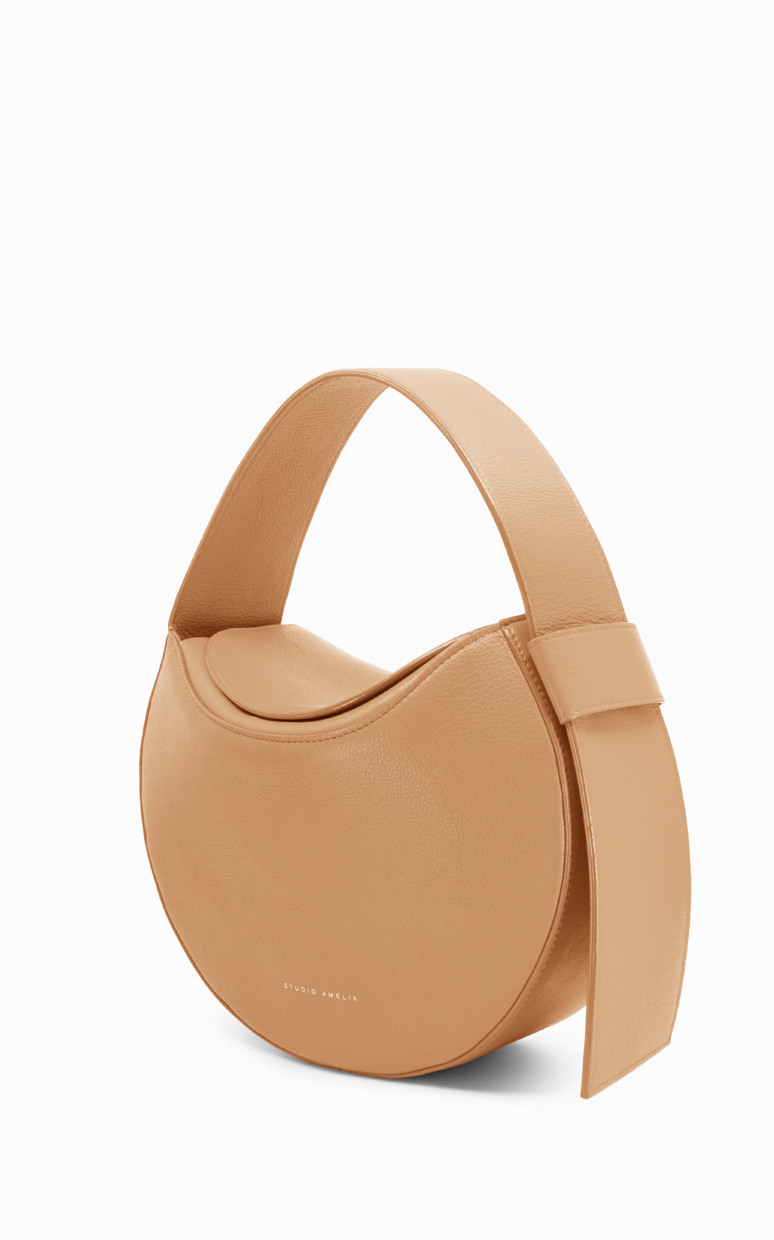 beige shoulder bag with premium leather