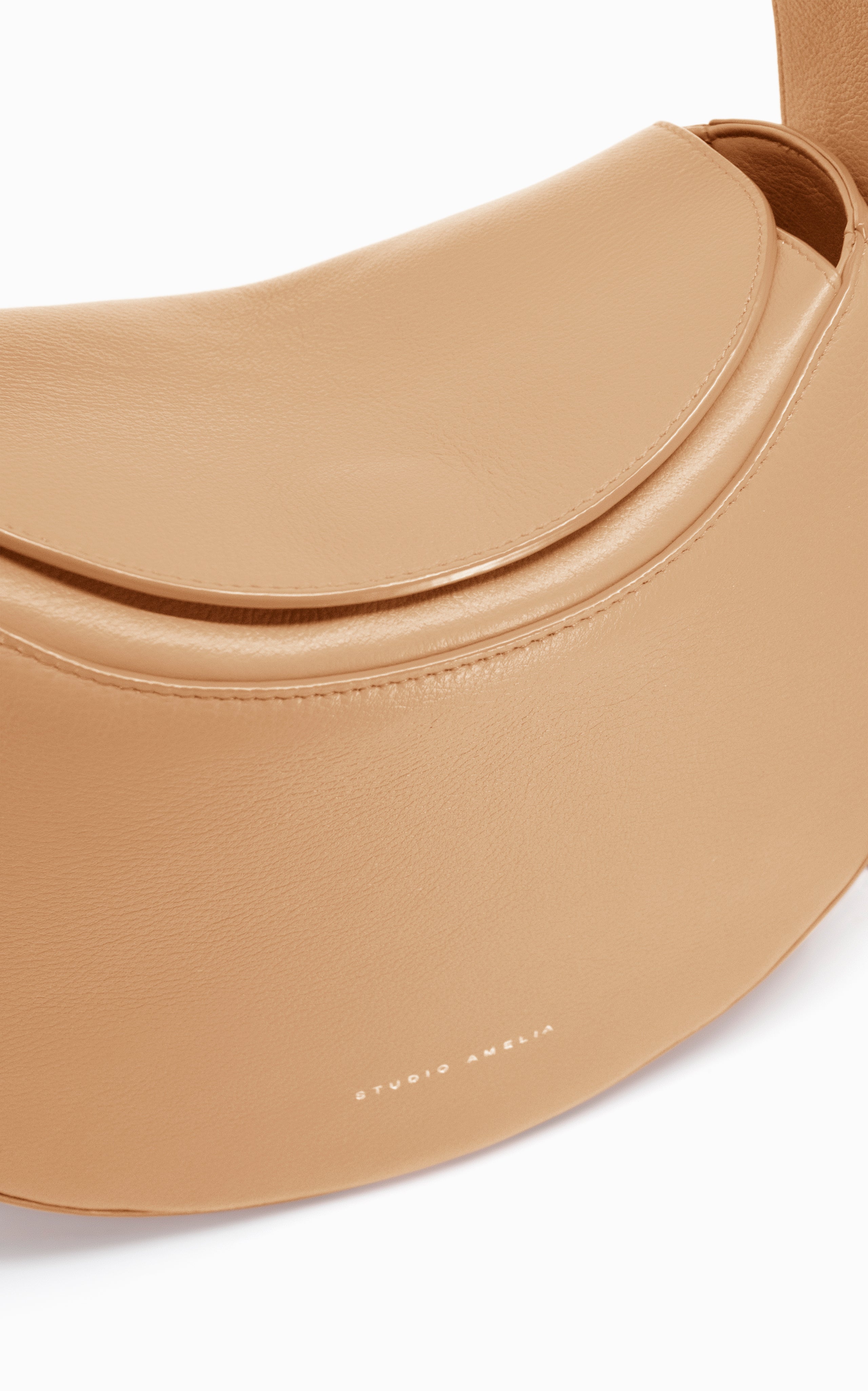beige shoulder bag with premium leather