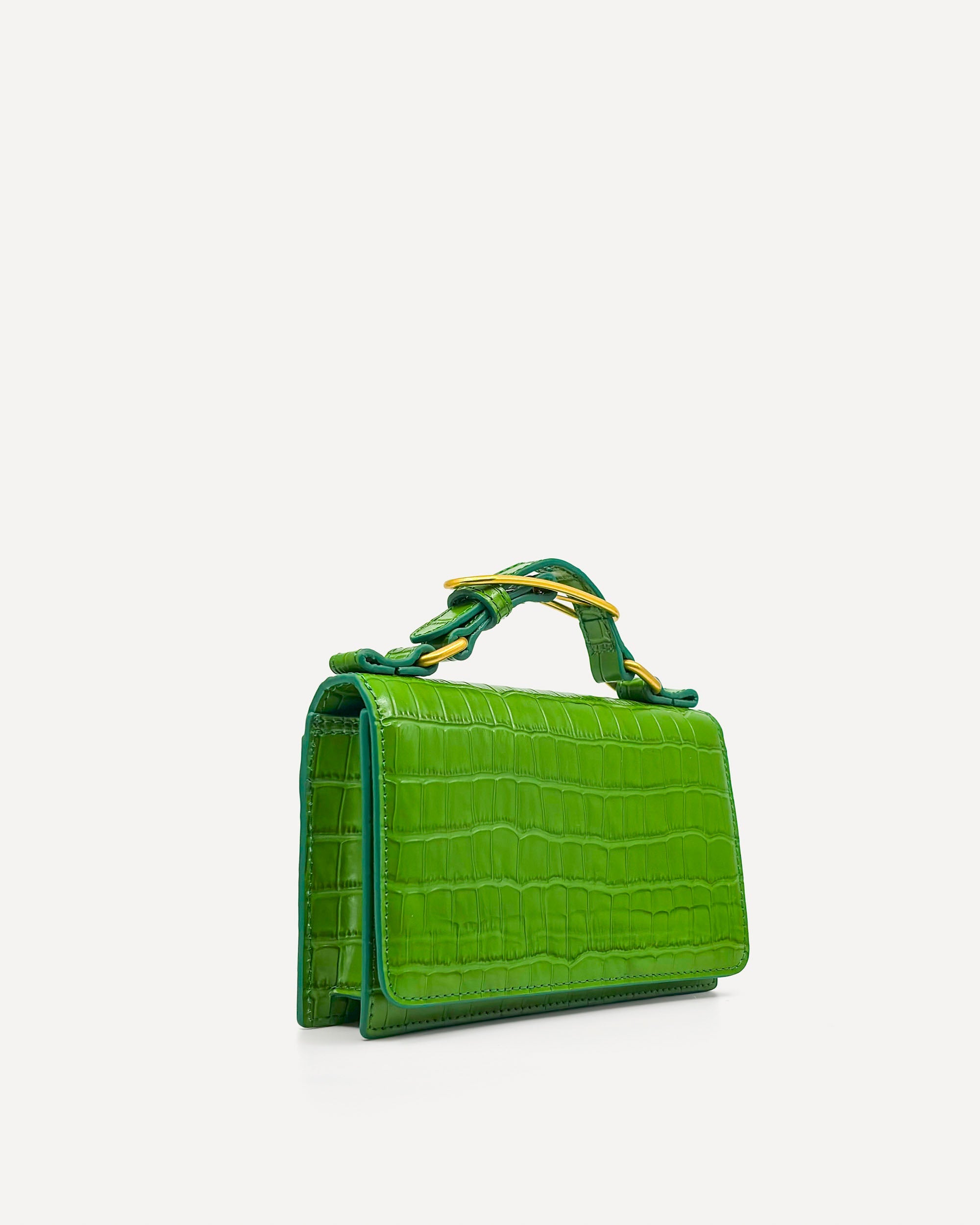 Audrey Mini Clutch | Sage Crocodile