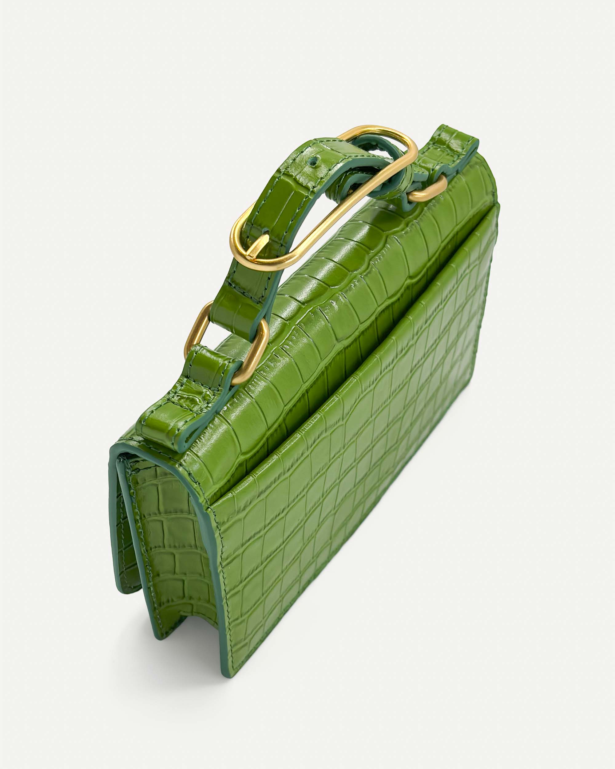 Audrey Mini Clutch | Sage Crocodile