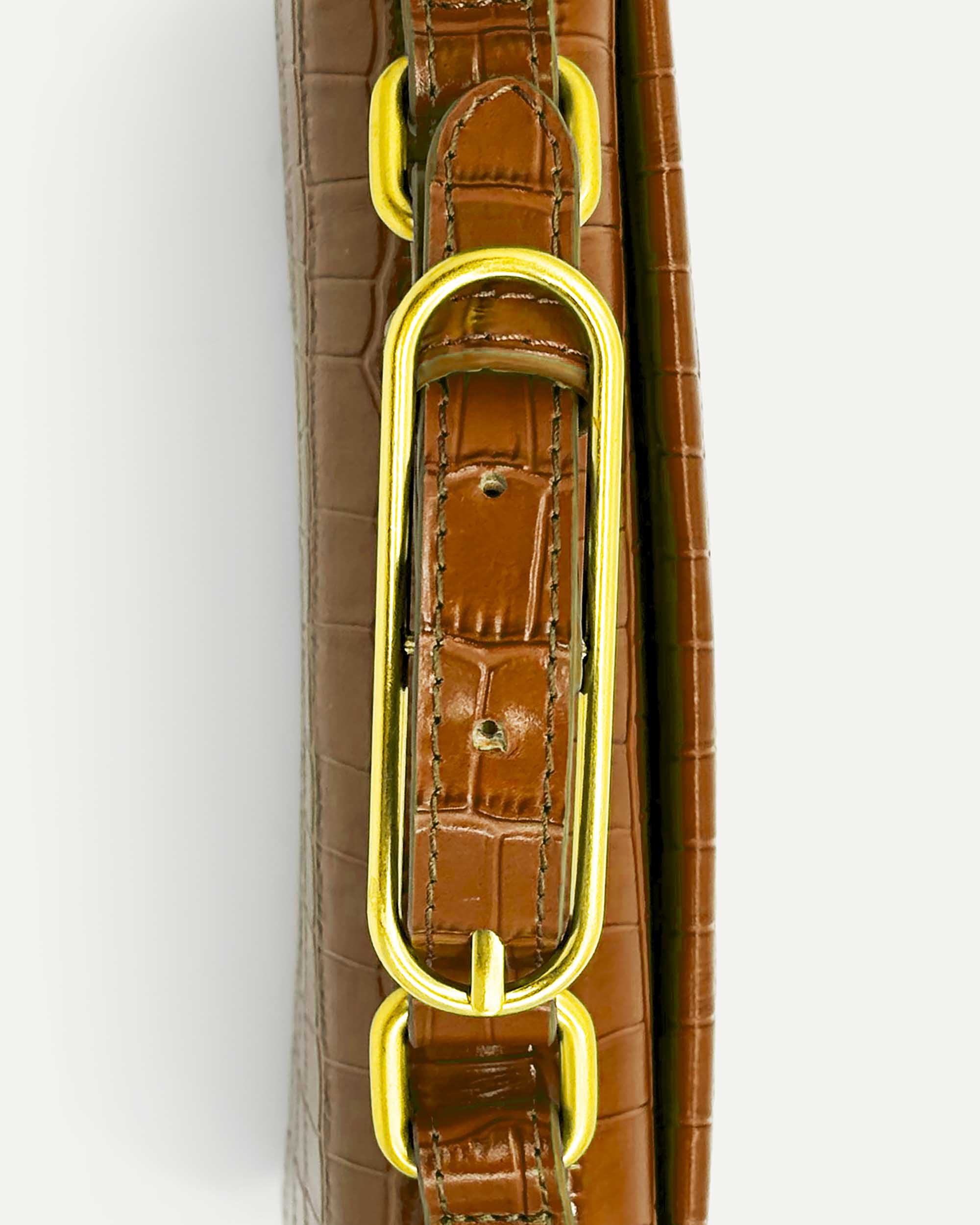 Audrey Mini Clutch | Tan Crocodile