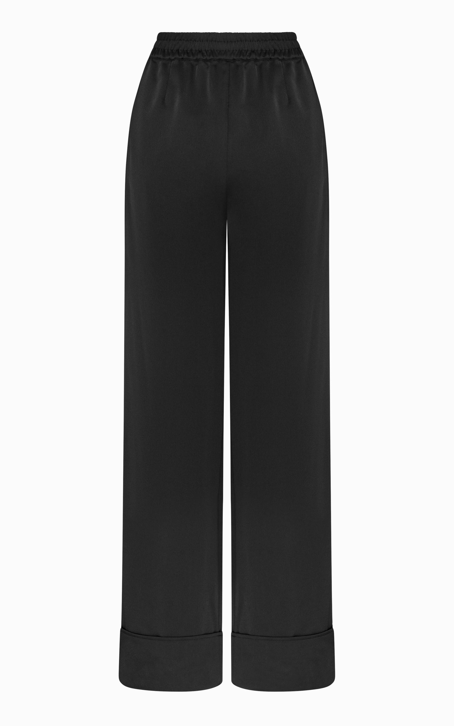 Black Lounge Pants Silk Comfort Back