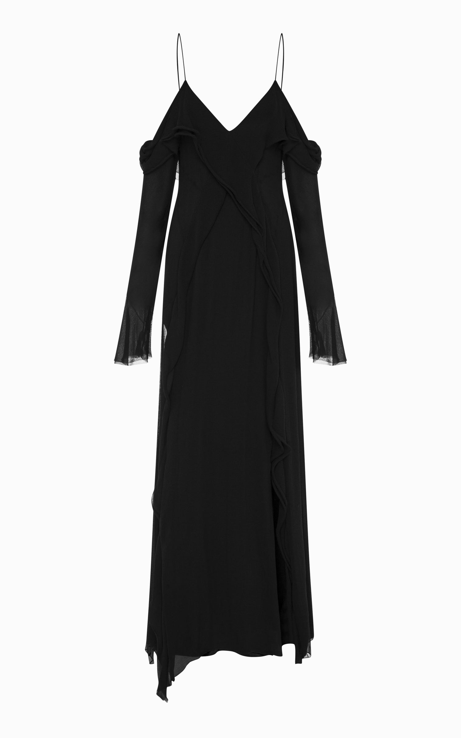 SAMPLE Paragon Maxi Silk Ruffle Dress | Black SAMPLE Paragon Maxi Silk Ruffle Dress | Black