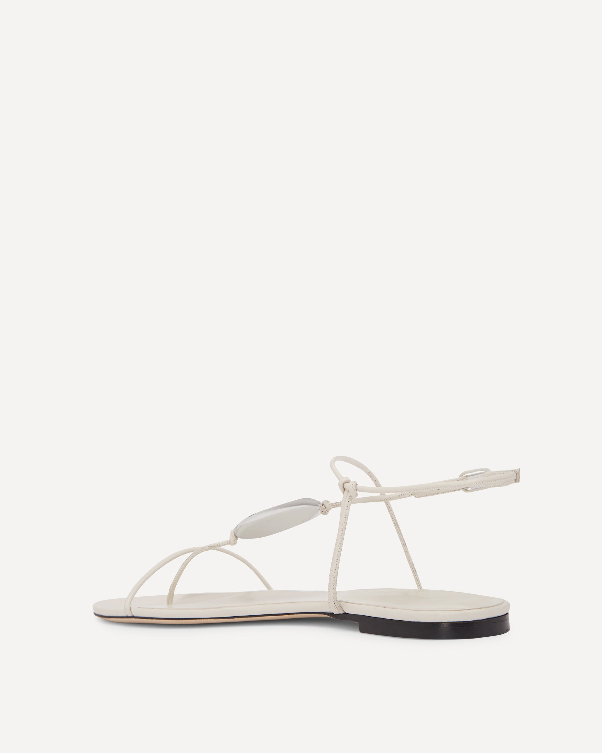 White comfortable flat sandal with straps