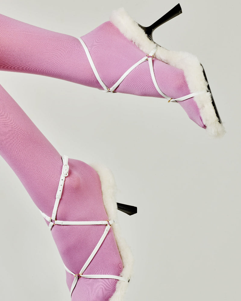 Sissonne 80 Heel | Black Shearling