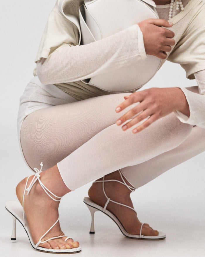 Emily Wrap 90 Heel | White
