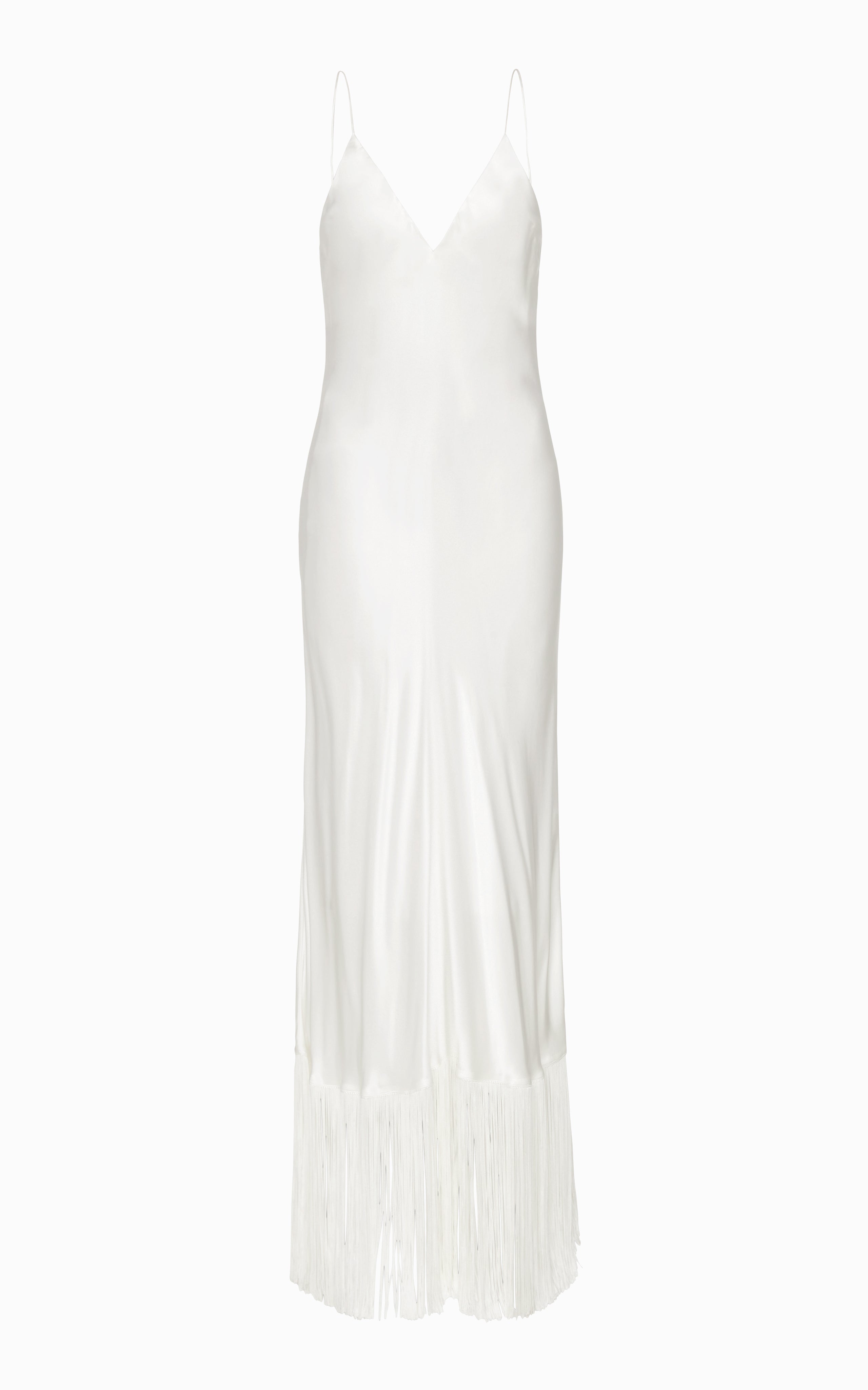 Urchin Fringed Slip Dress | Ivory