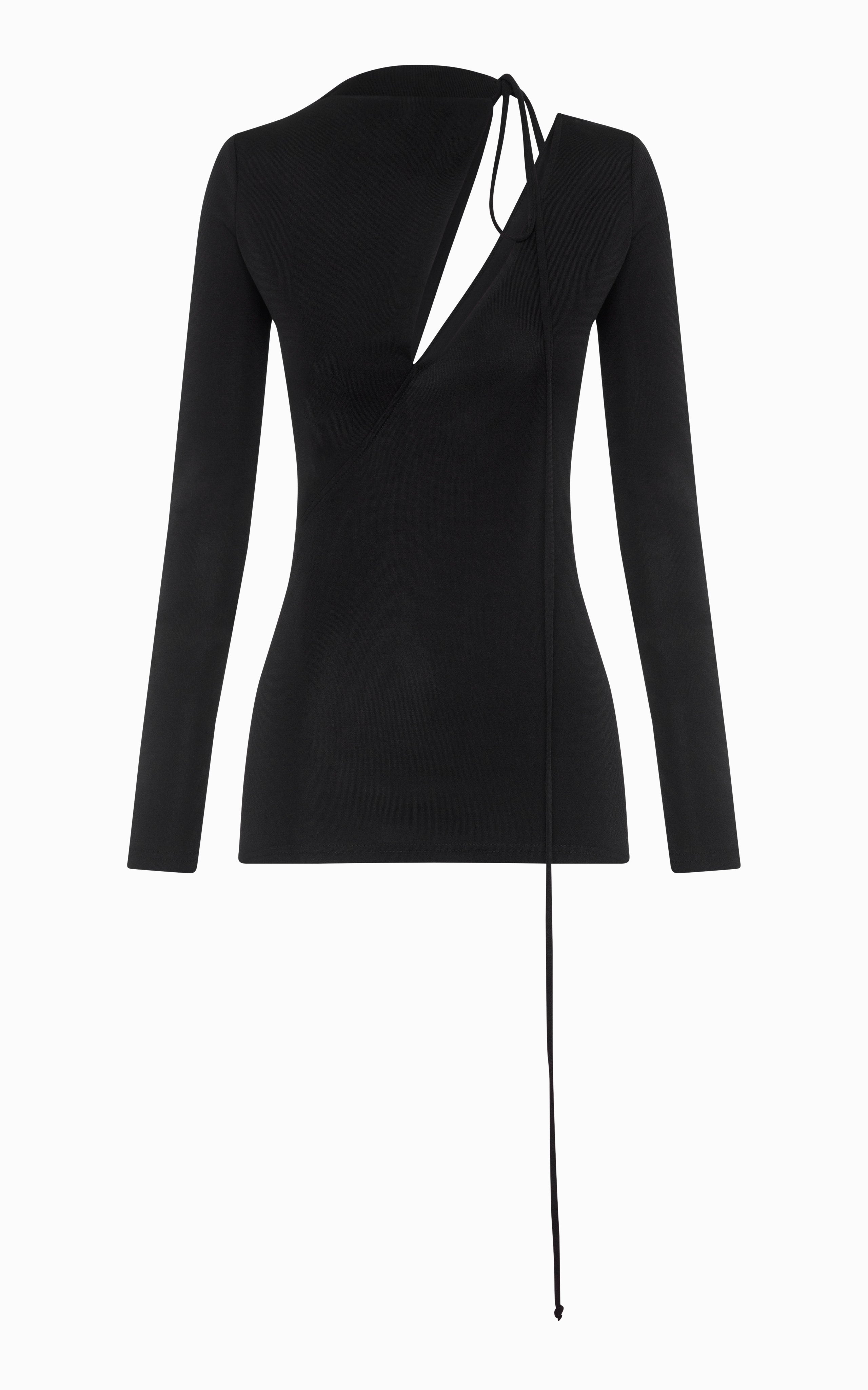 Vamp Slashed Long Sleeve Top | Black