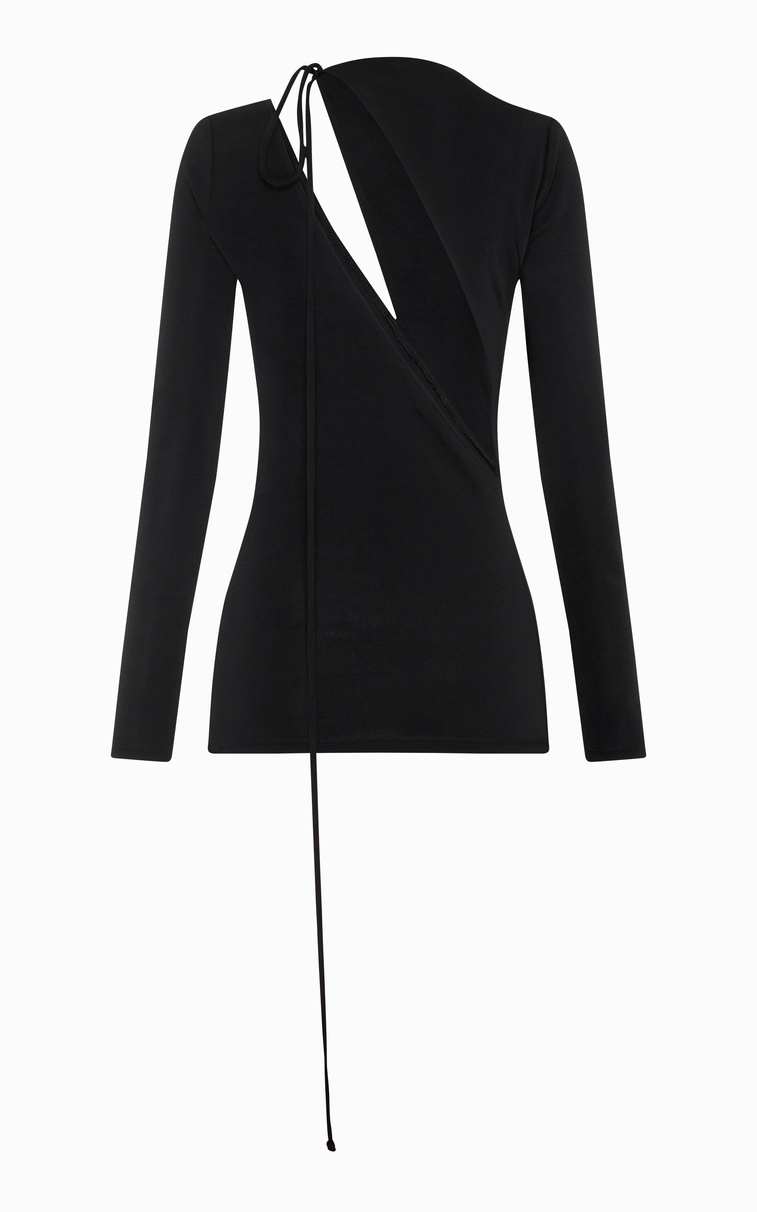 Vamp Slashed Long Sleeve Top | Black