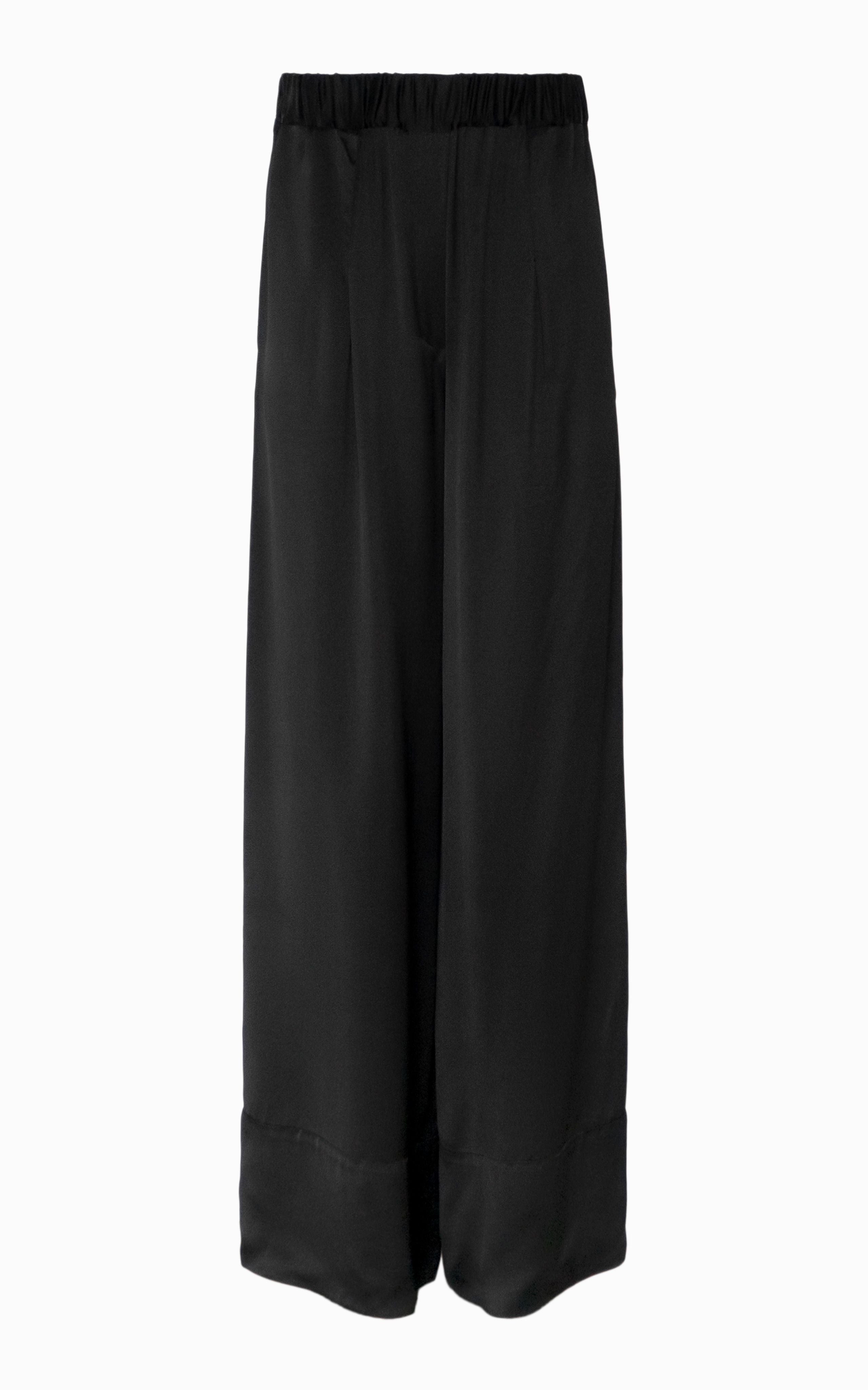 Fluid Palazzo Pant | Black Viscose