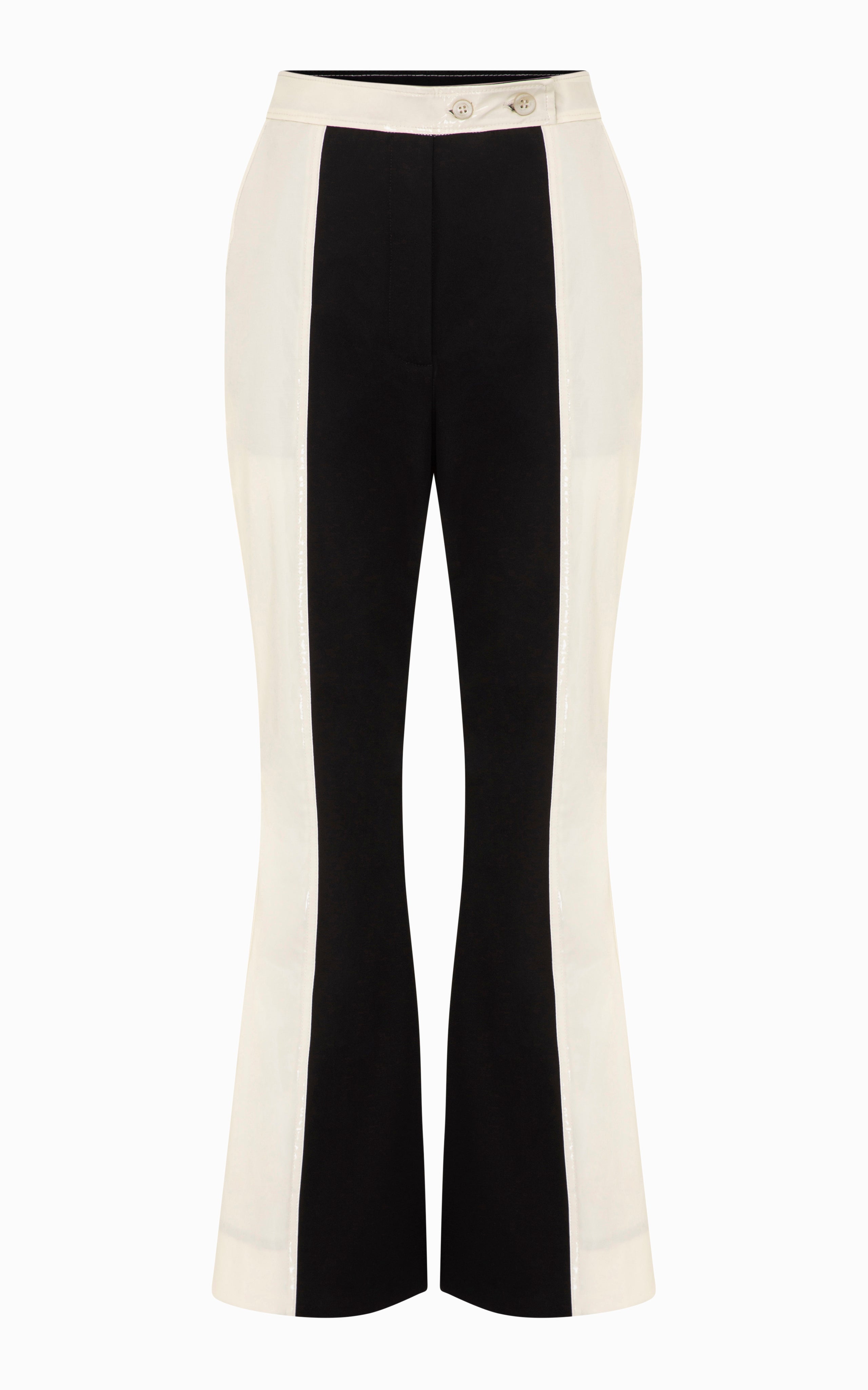 Lettini Crop Flare Pant | Ivory & Black - SAMPLE