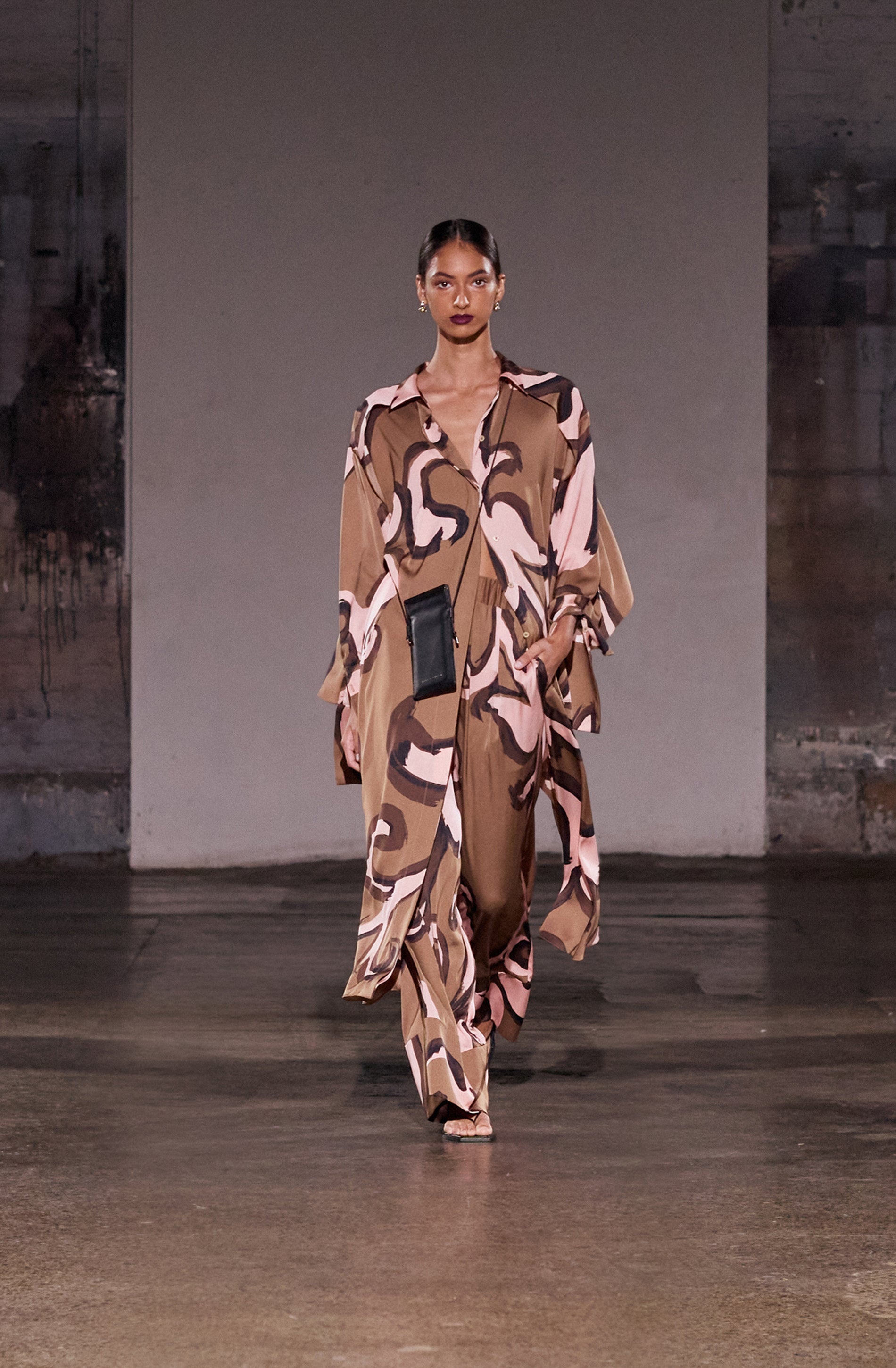 Fluid Palazzo Pant | Abstract Paisley Print - SAMPLE