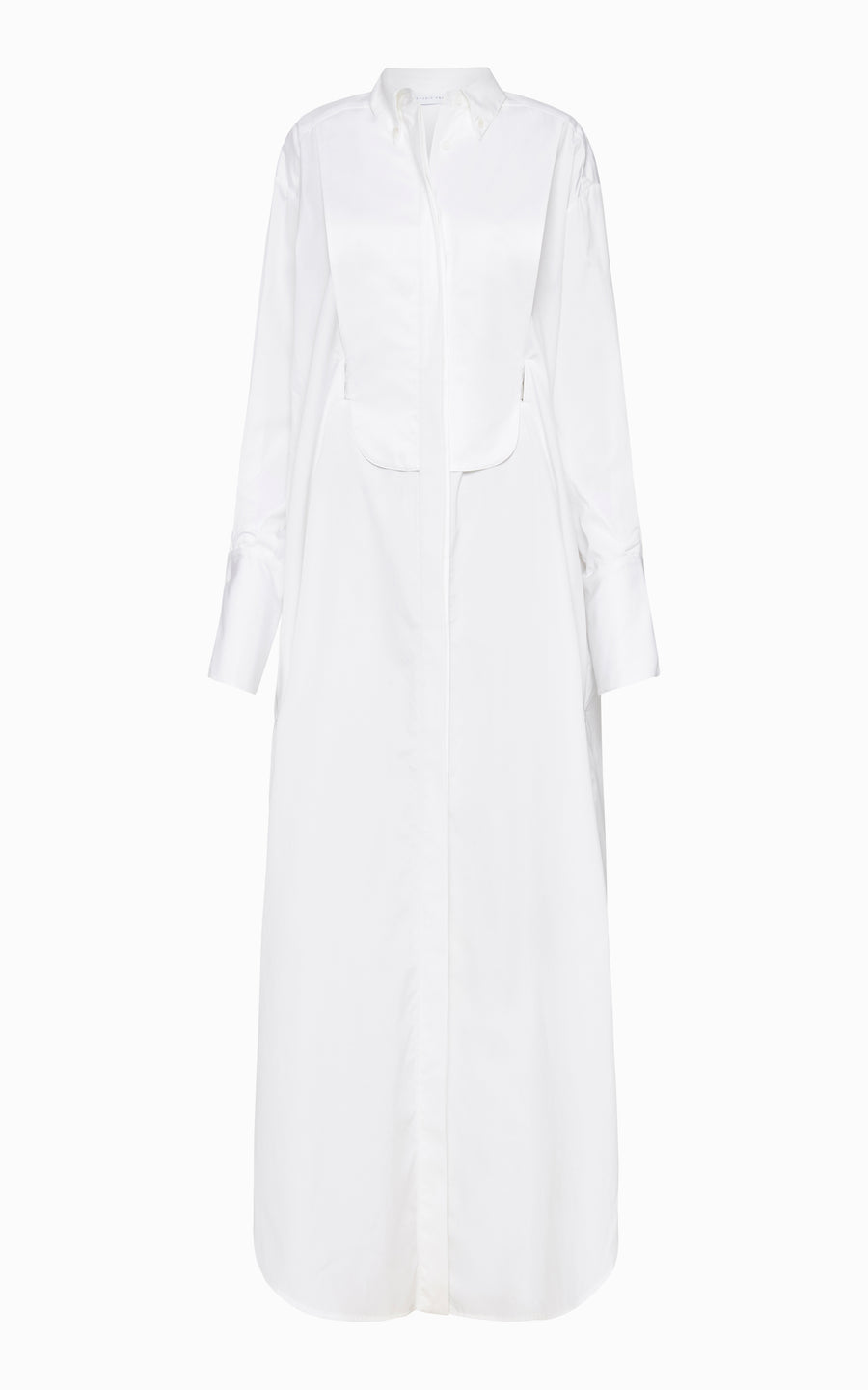 Tendril Bib Shirt Dress | White