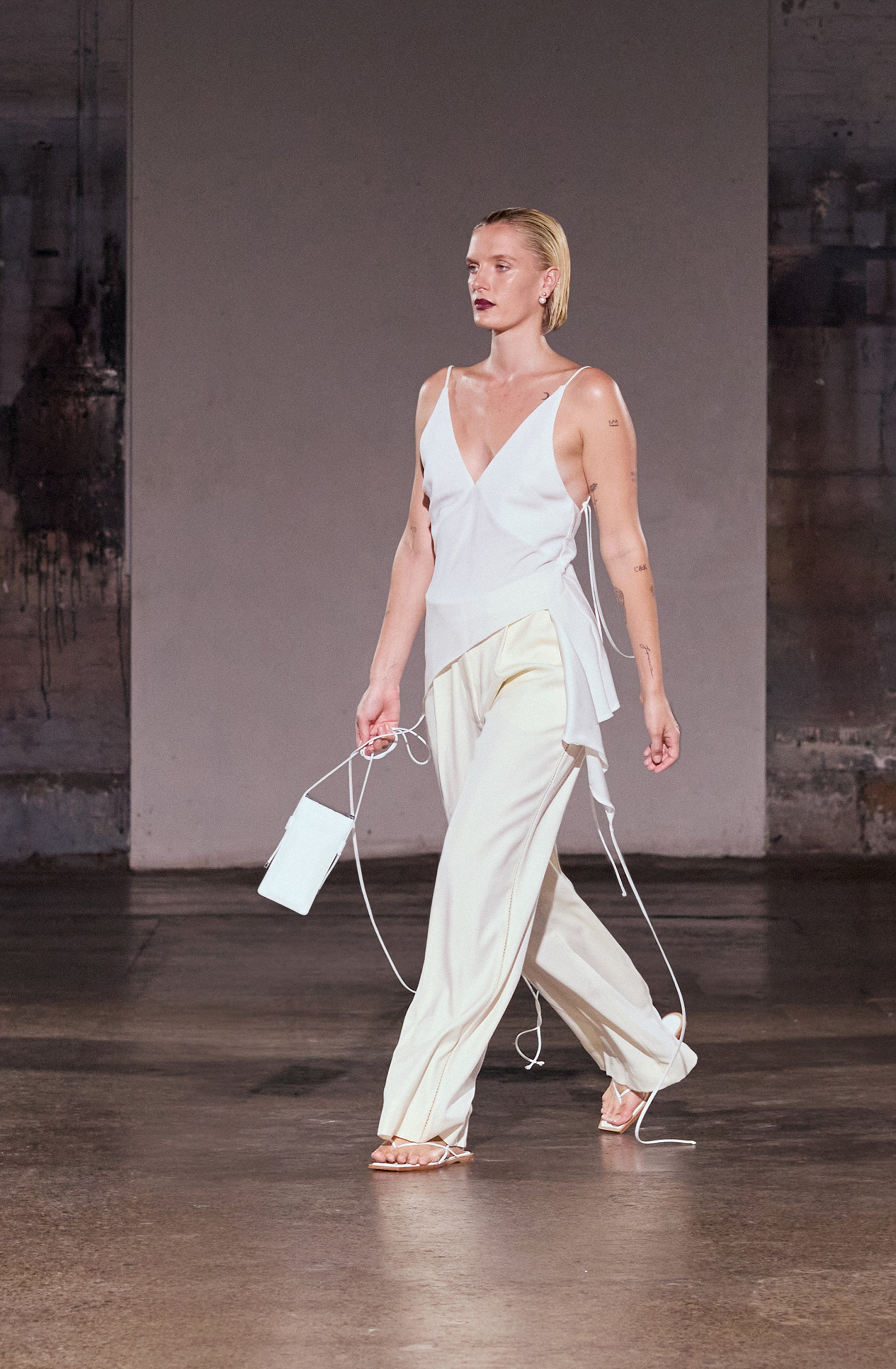 Diptych Spliced Wide Leg Pant | Ivory