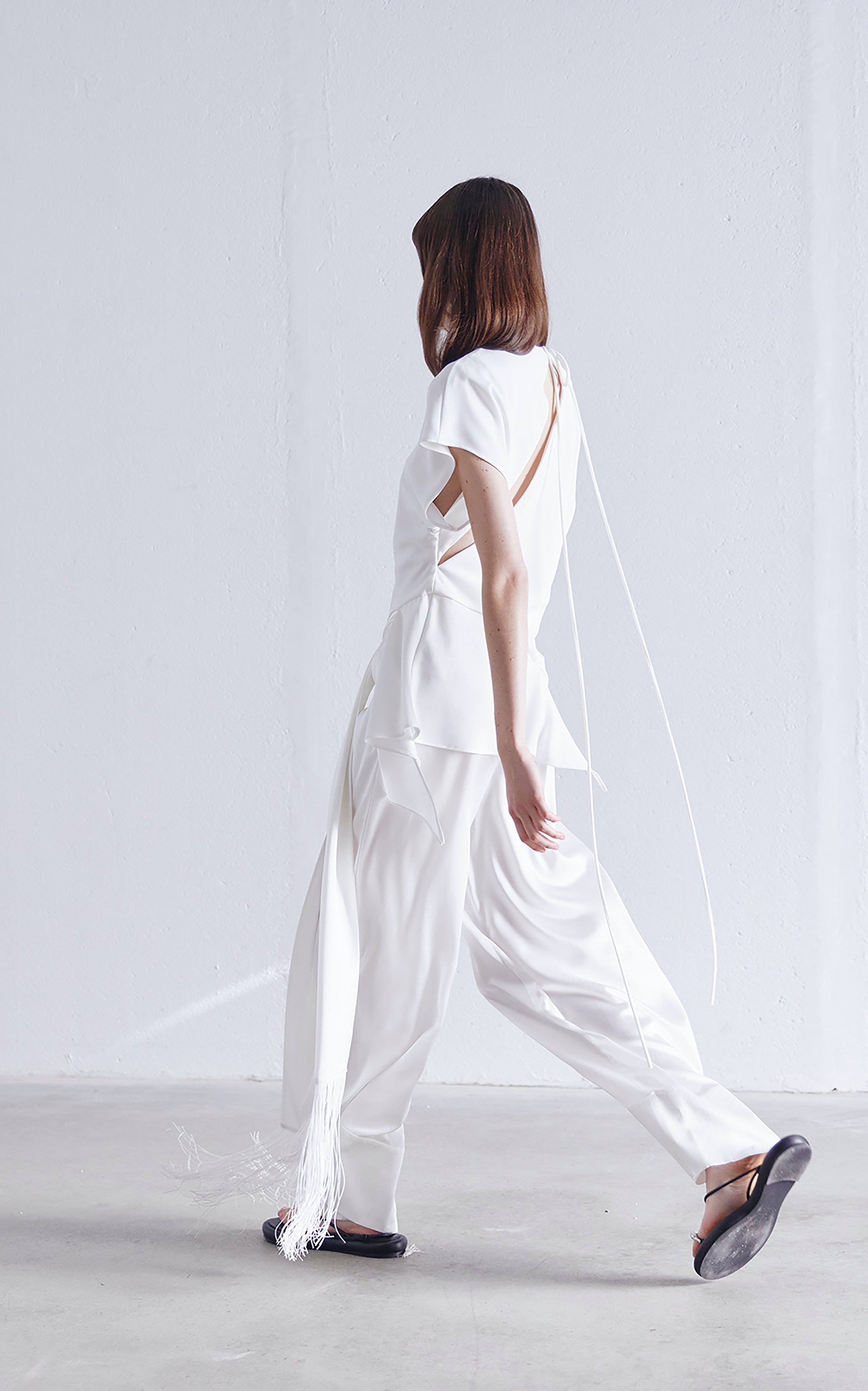 Fluid Palazzo Pant | Black Silk