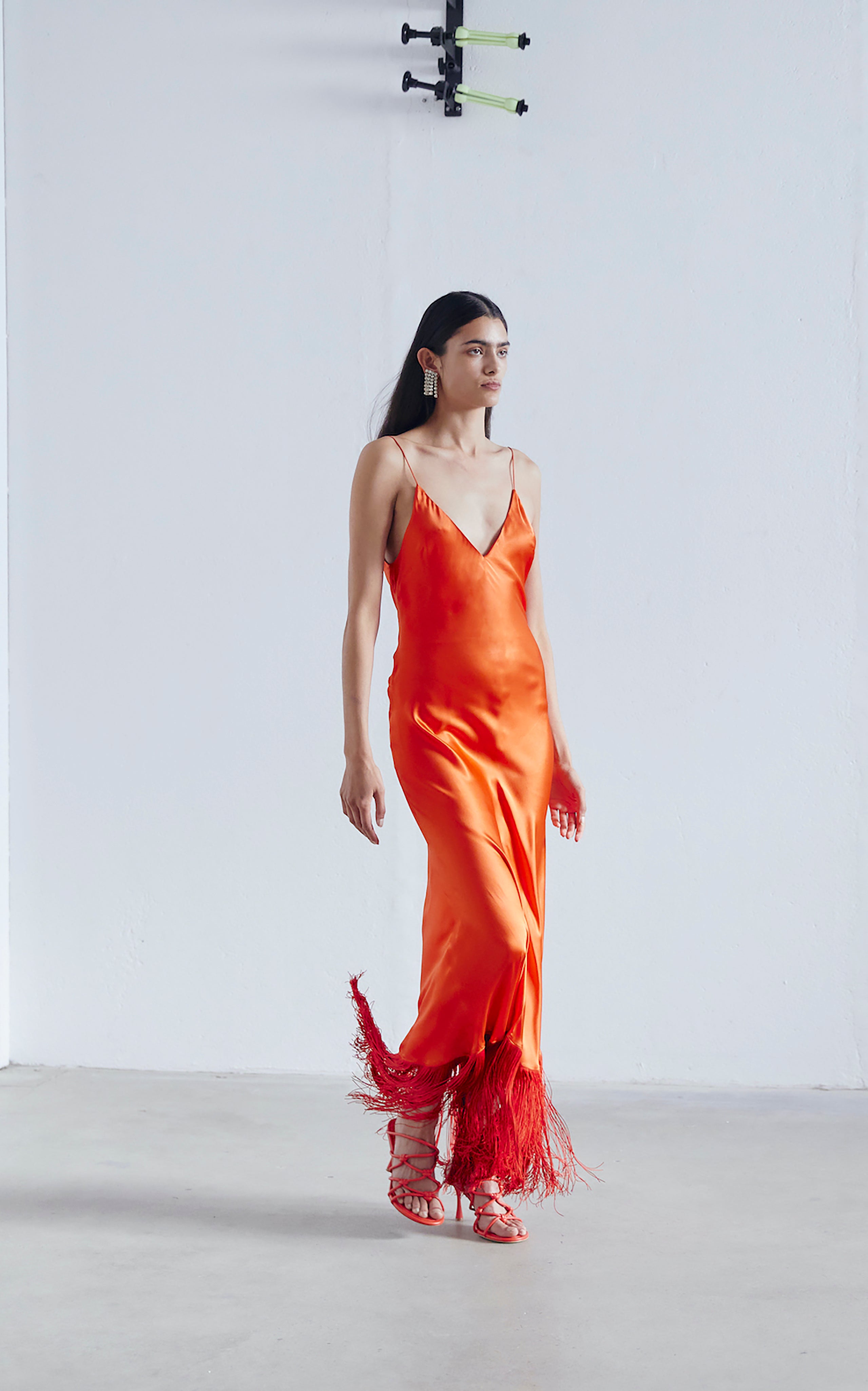 Urchin Fringed Slip Dress | Ivory