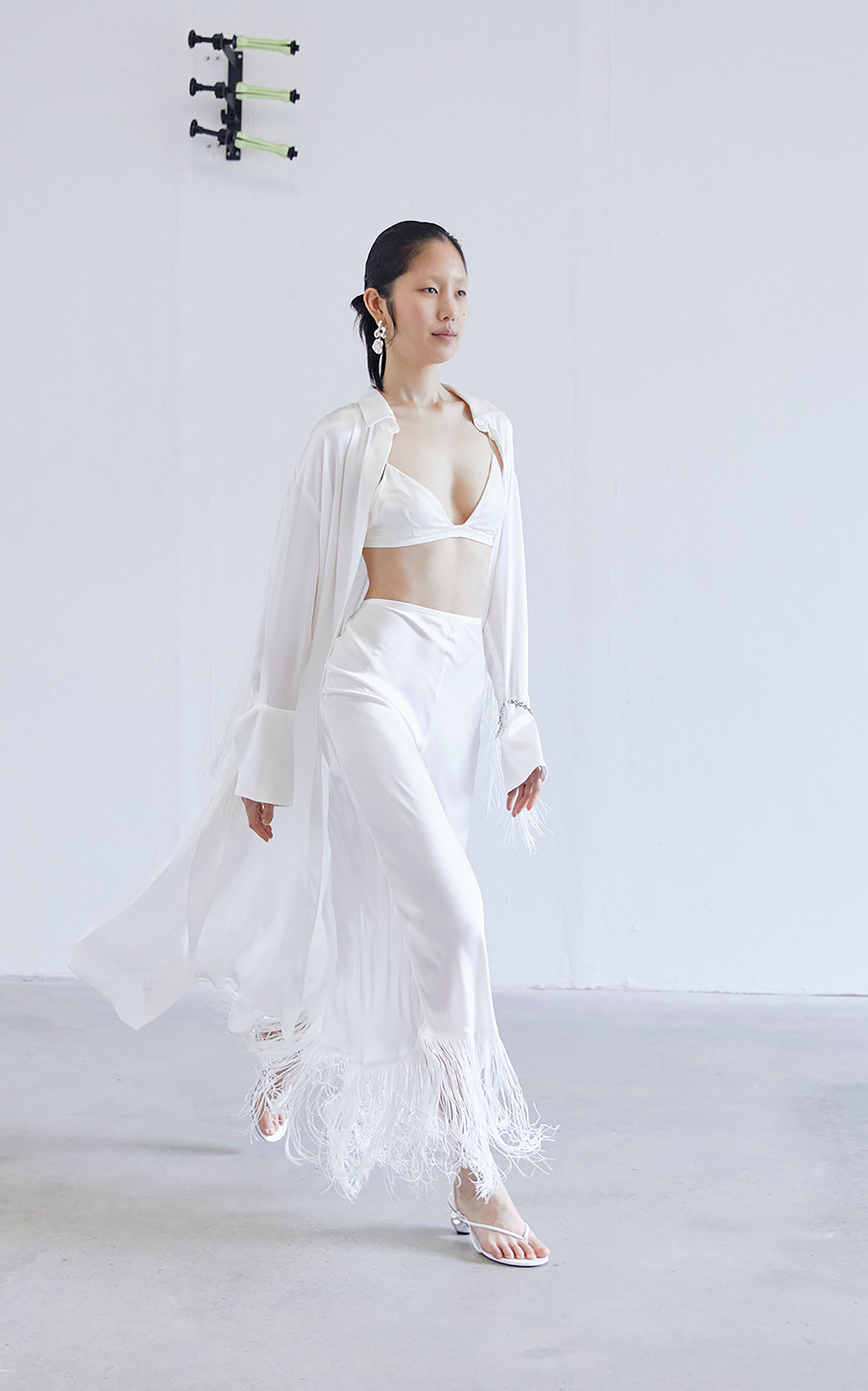 Nettle Fringed Shirt Dress | Ivory
