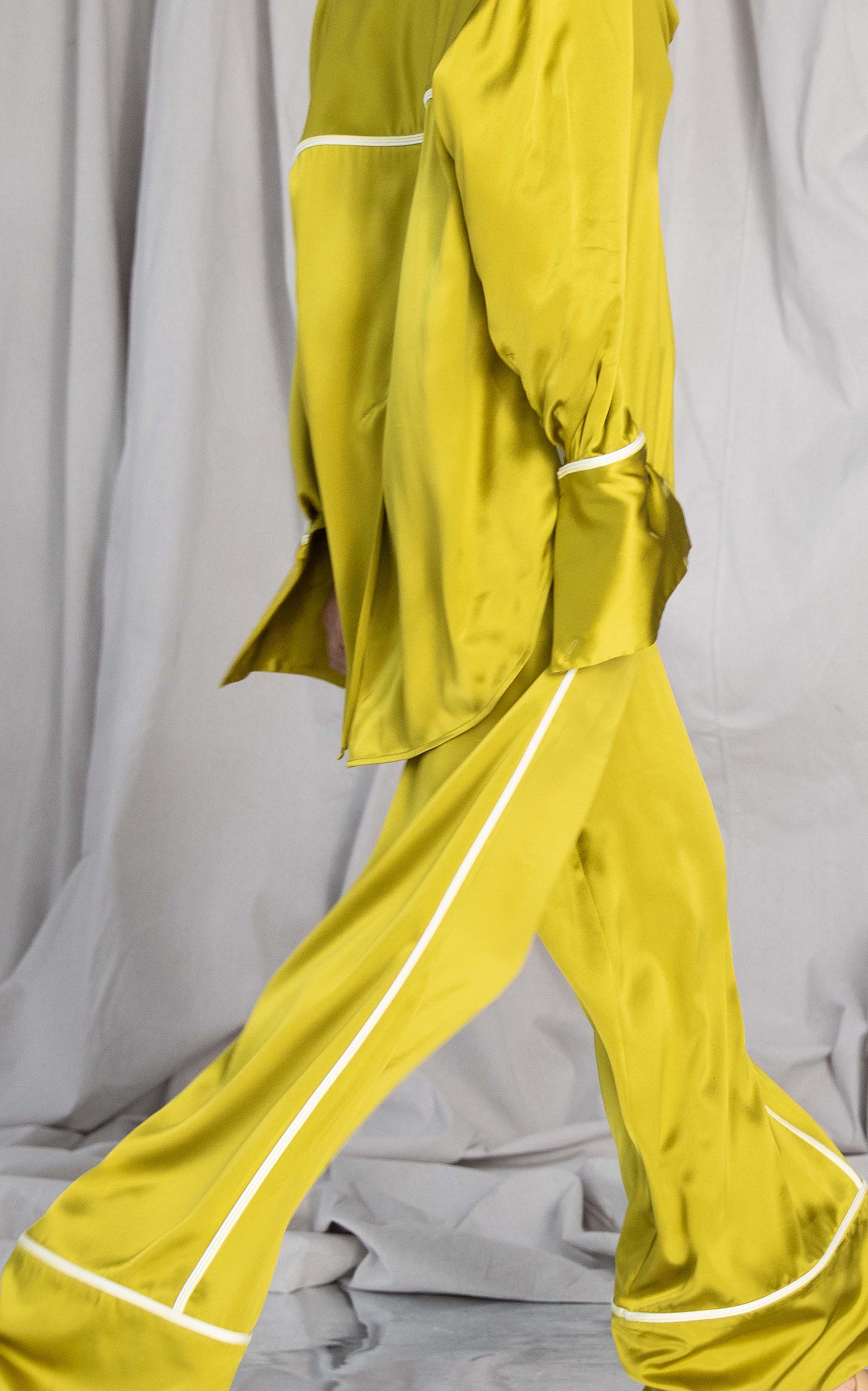 Vespa Piped Palazzo Pant | Sulphur