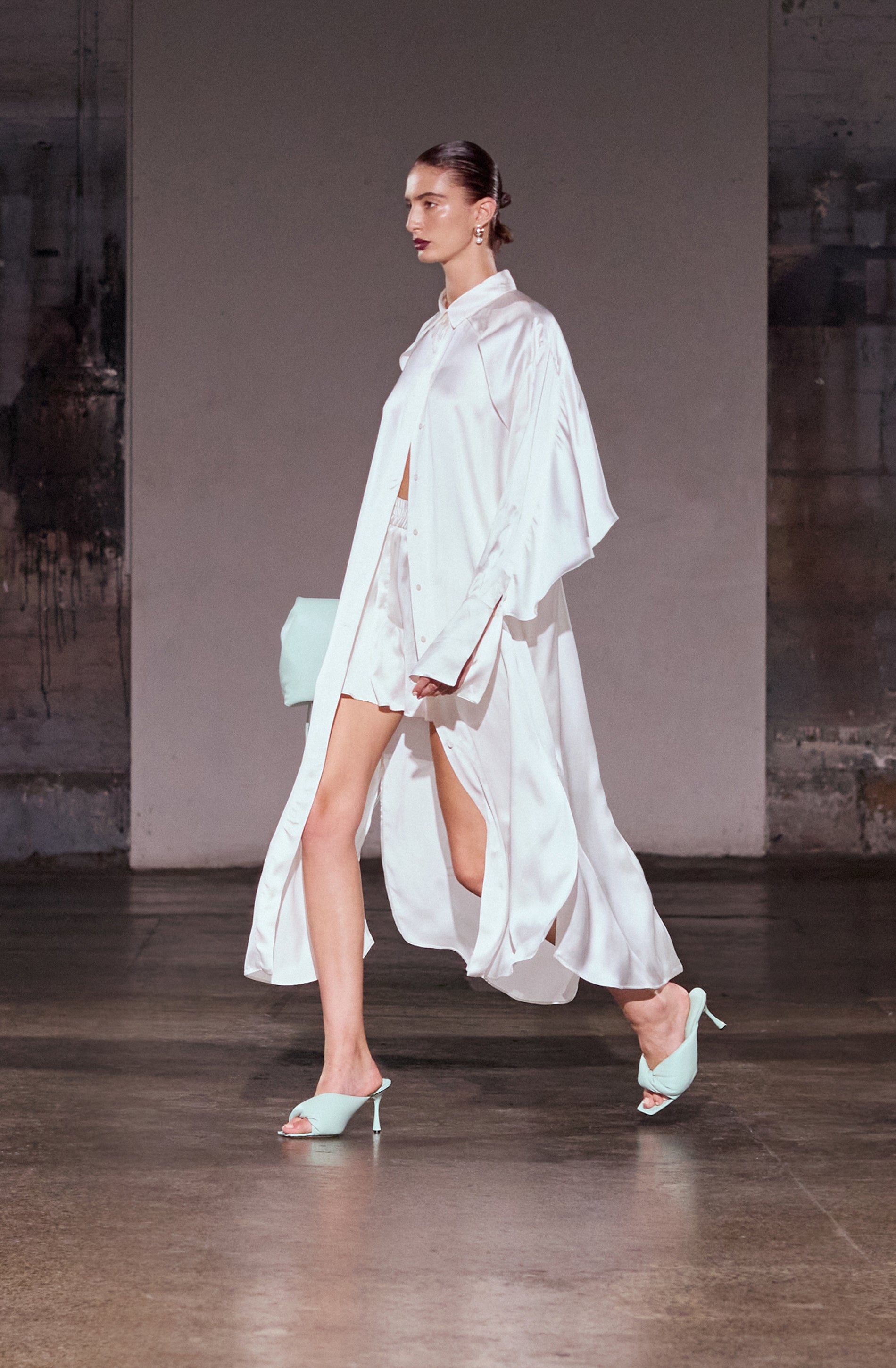 Magma Draped Back Shirt Dress | Black Viscose