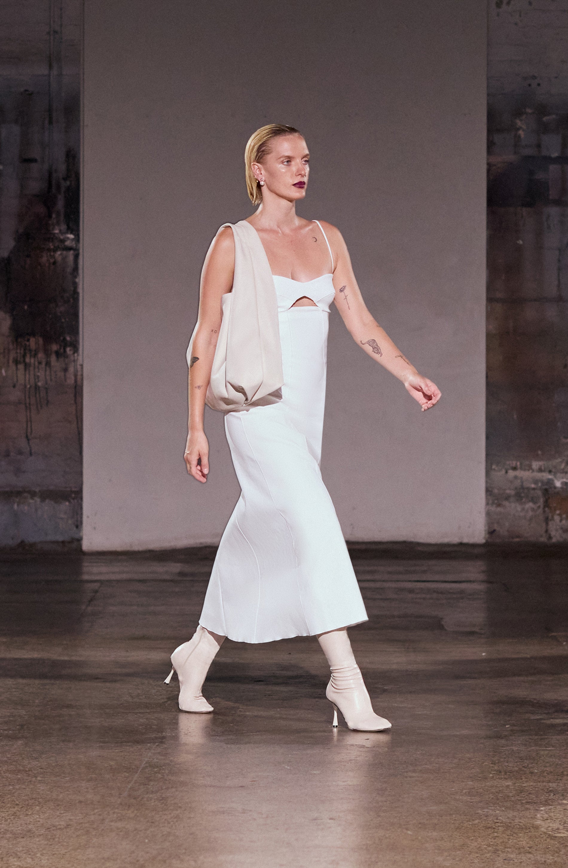 Ether Cutout Midi Dress | Ivory