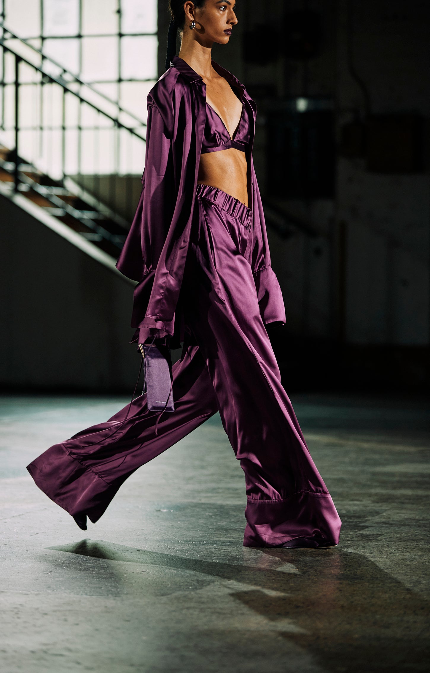 Fluid Palazzo Pant | Aubergine Viscose