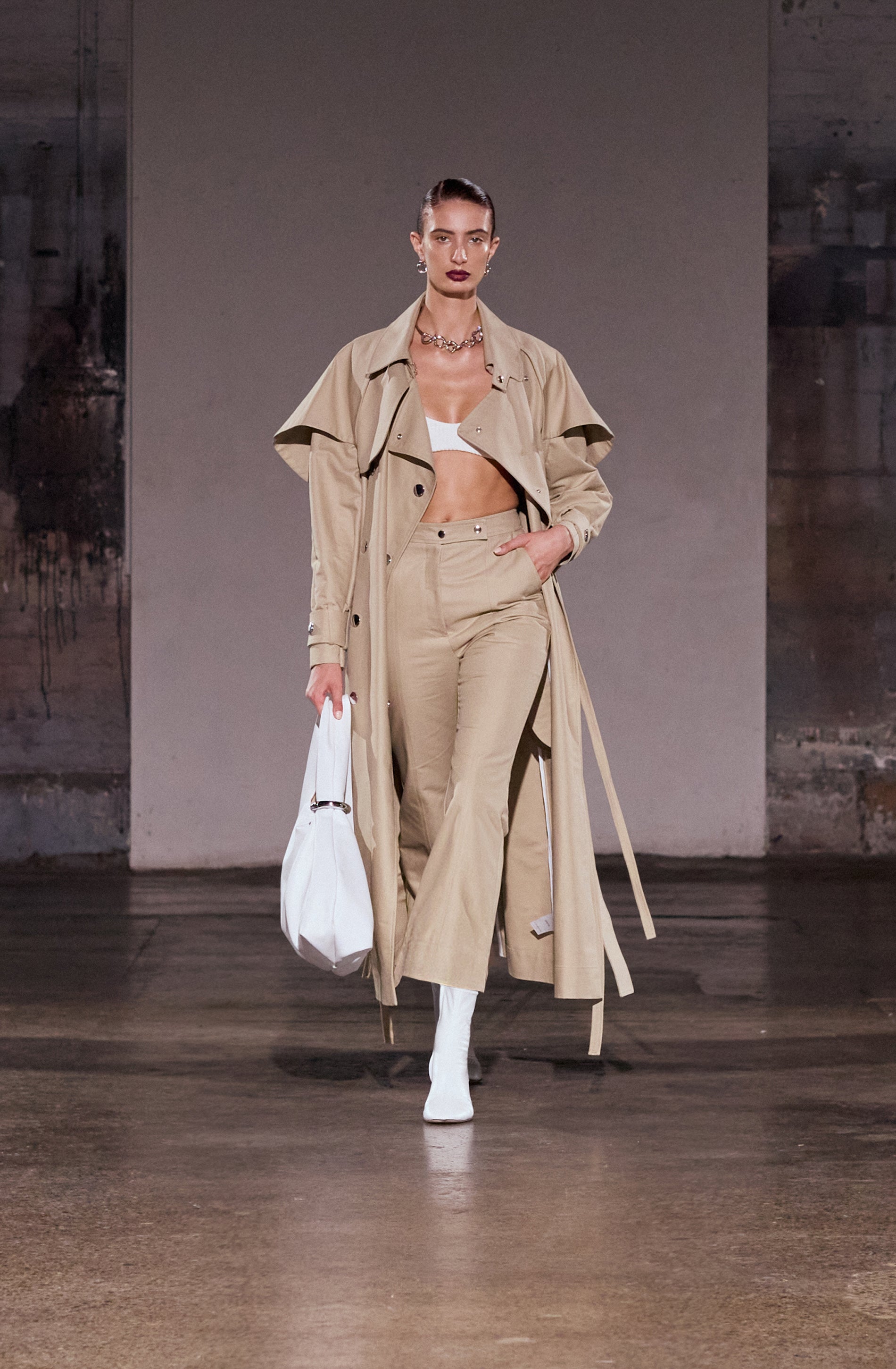 Lettini Crop Flare Pant | Stone
