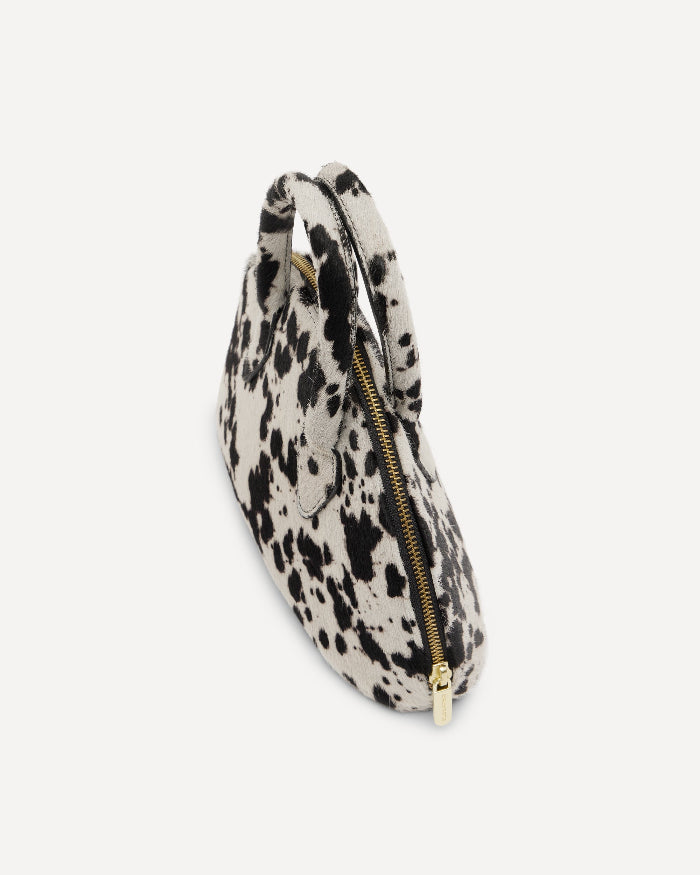 Dalmatian printed handbag with golden zip