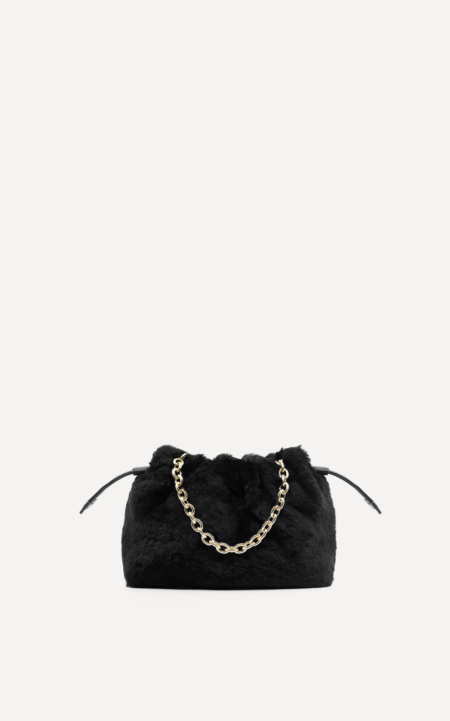 Alexandra Petite Drawstring | Black Shearling