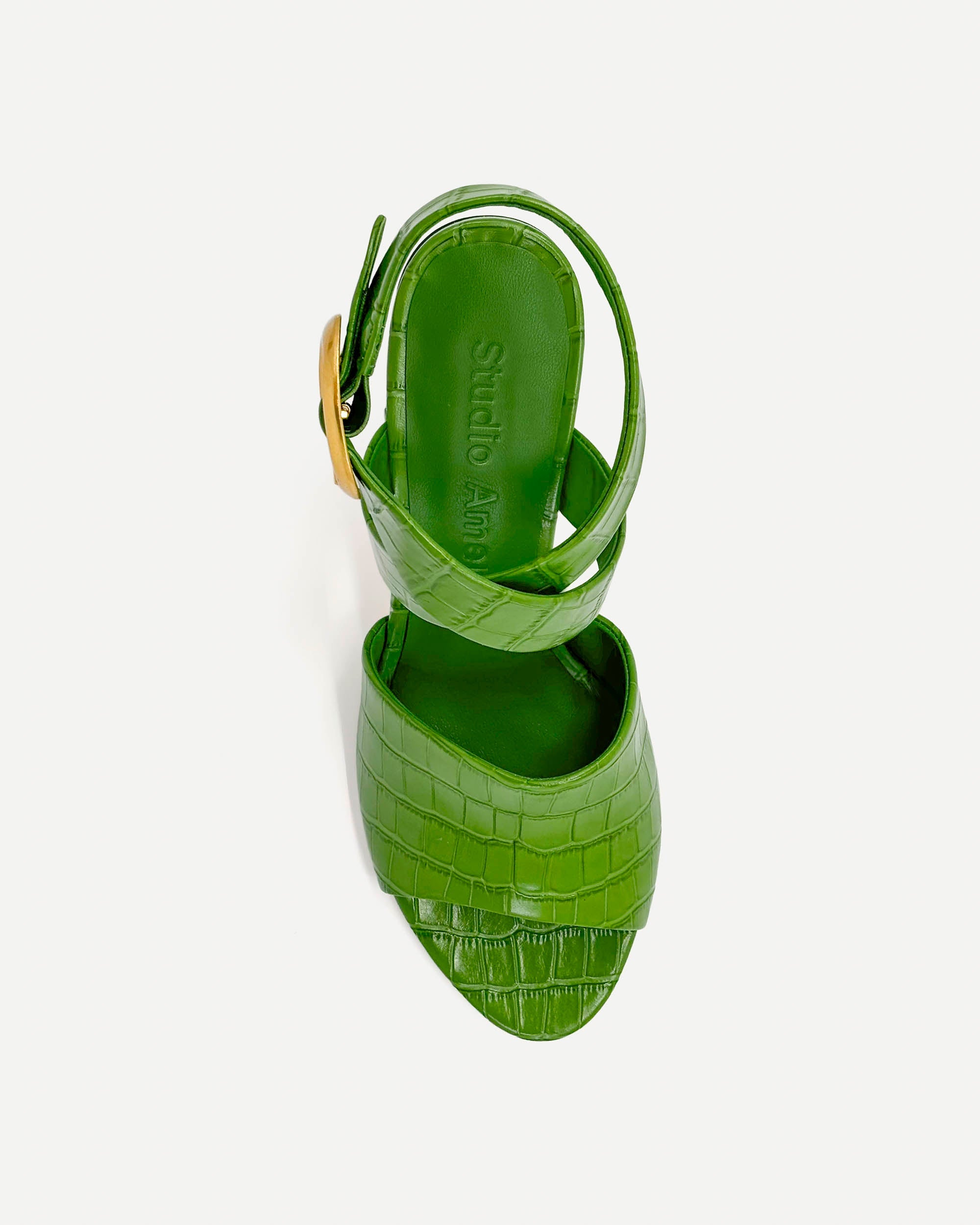 Allegra 90 Mule | Sage Crocodile