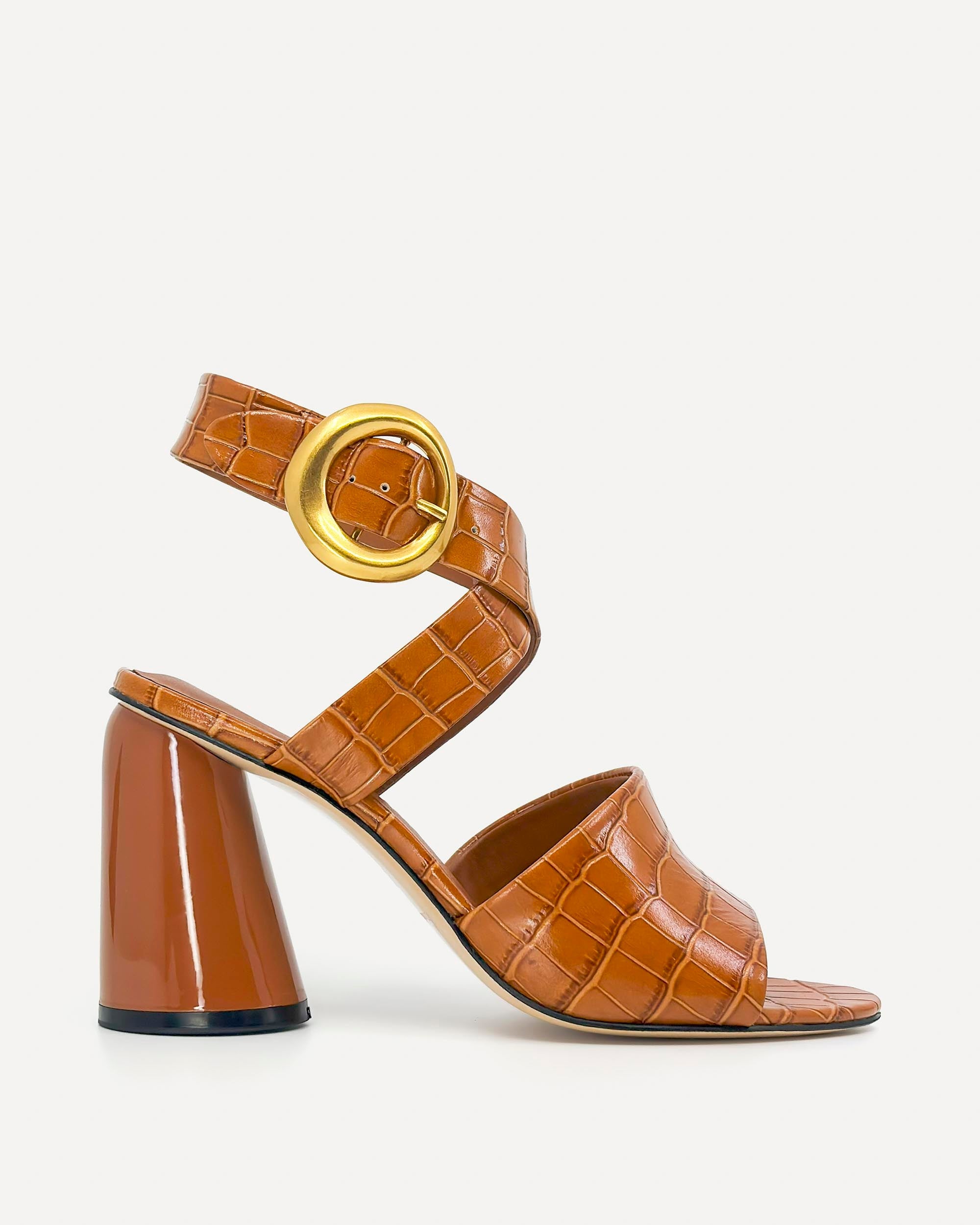 Allegra 90 Mule | Tan Crocodile