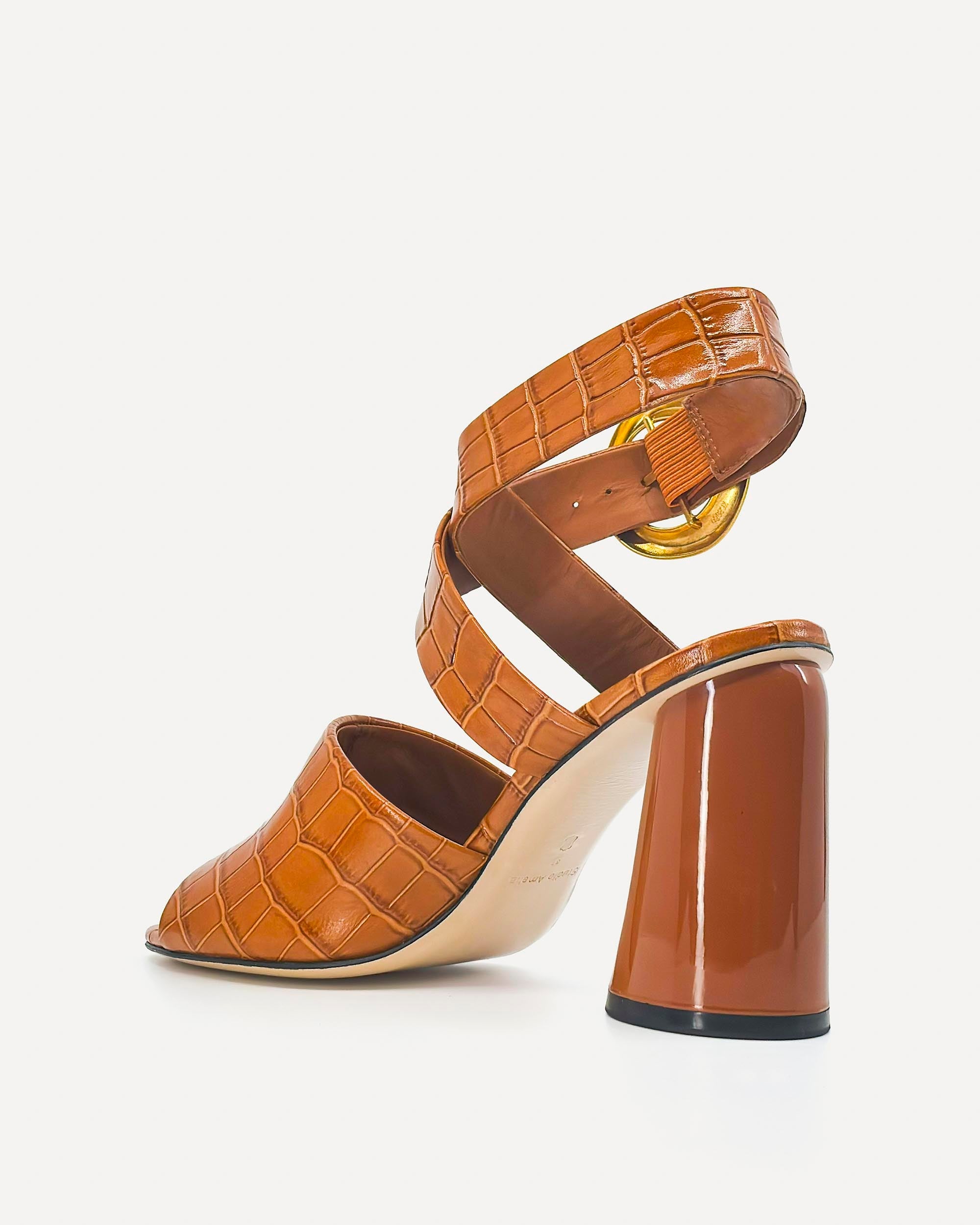 Allegra 90 Mule | Tan Crocodile