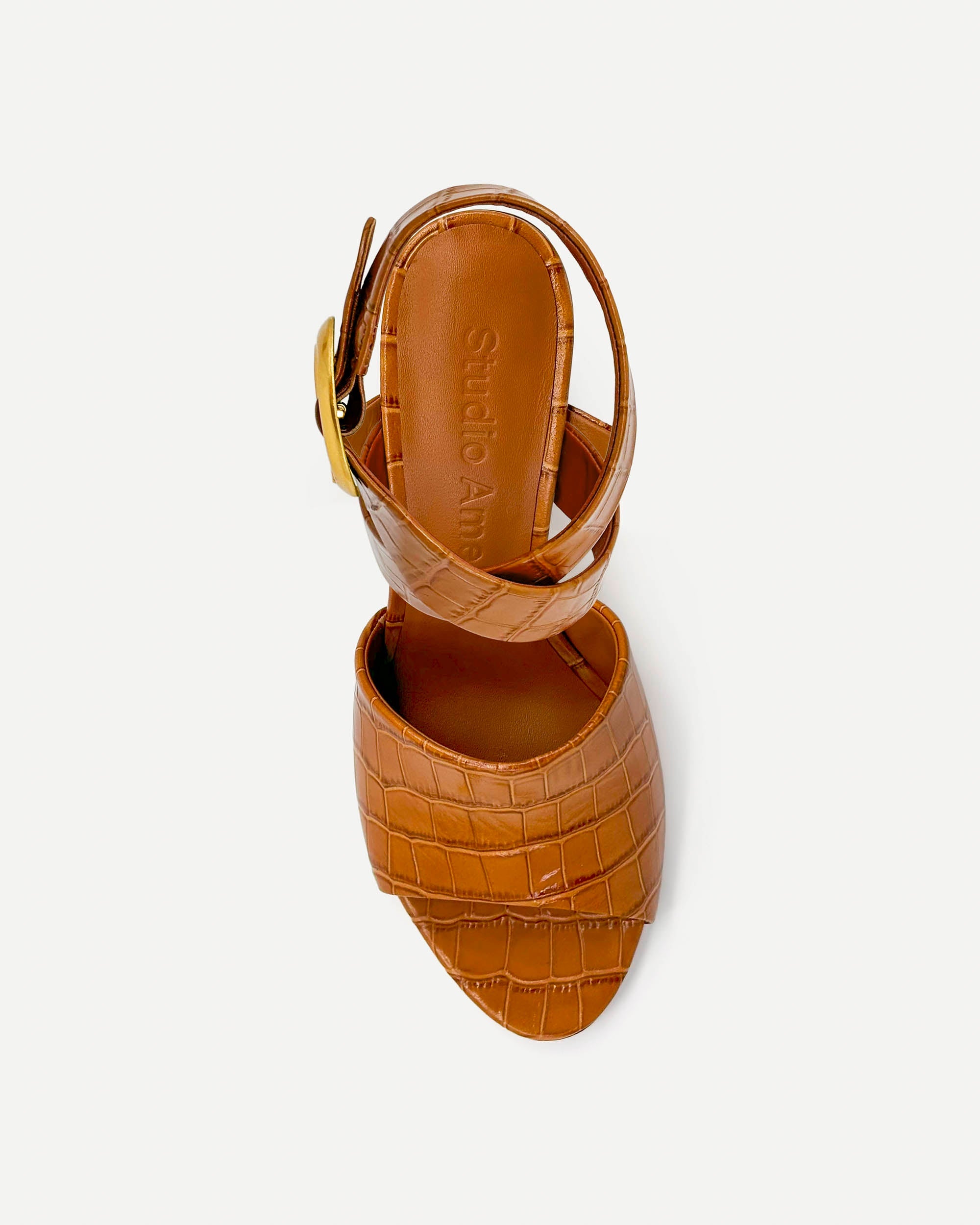 Allegra 90 Mule | Tan Crocodile
