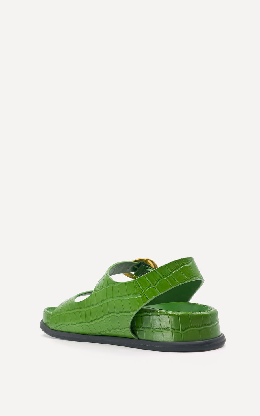 Allegra Chunky Flat Sandal | Sage Crocodile