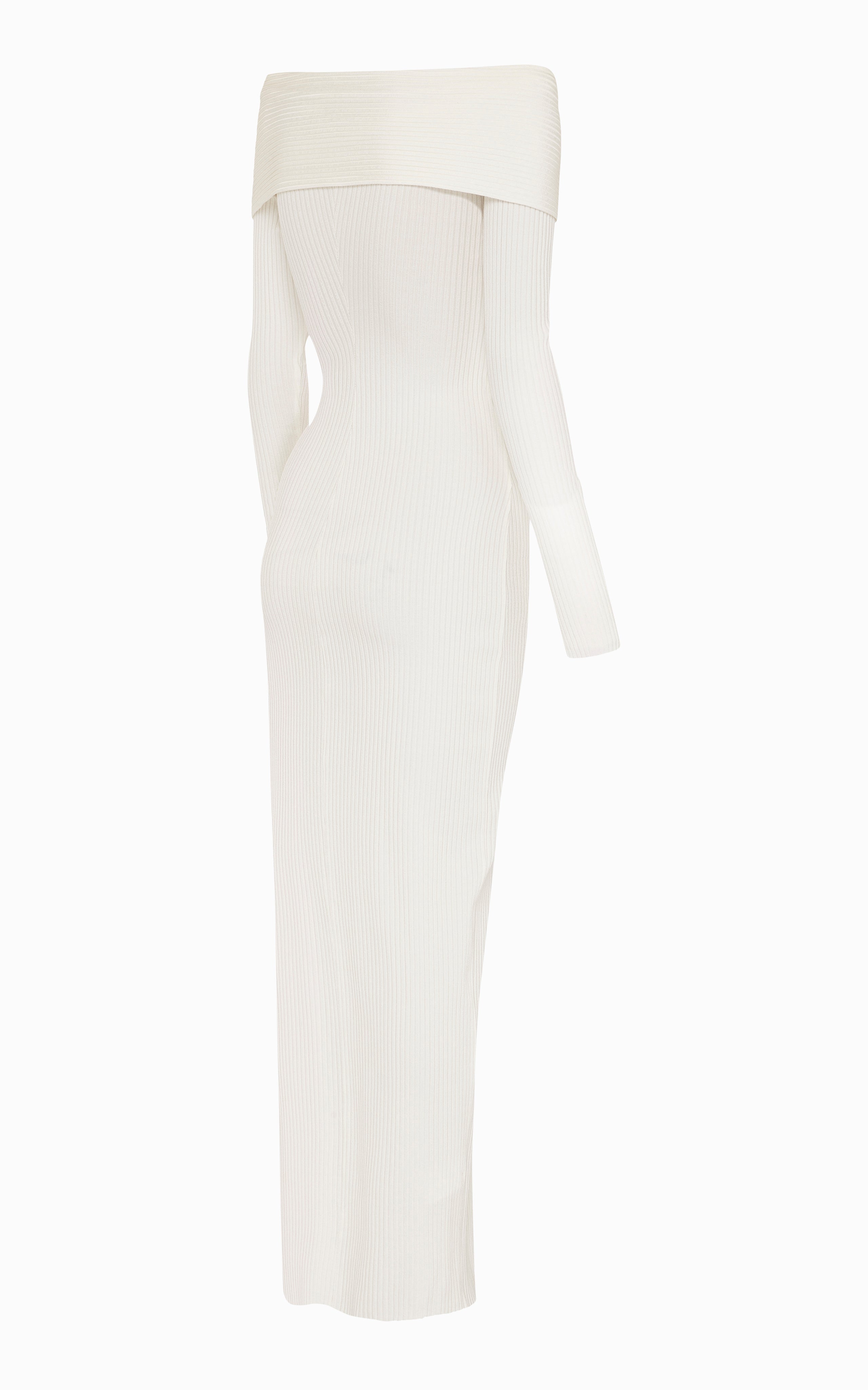 Boa Wrapped Rib Dress | Ivory