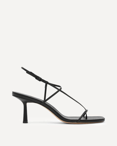Cross Front 70 Heel | Black