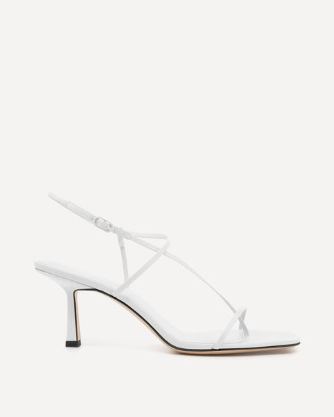 Cross Front White Heels | Premium Womens Heels By Studio Amelia