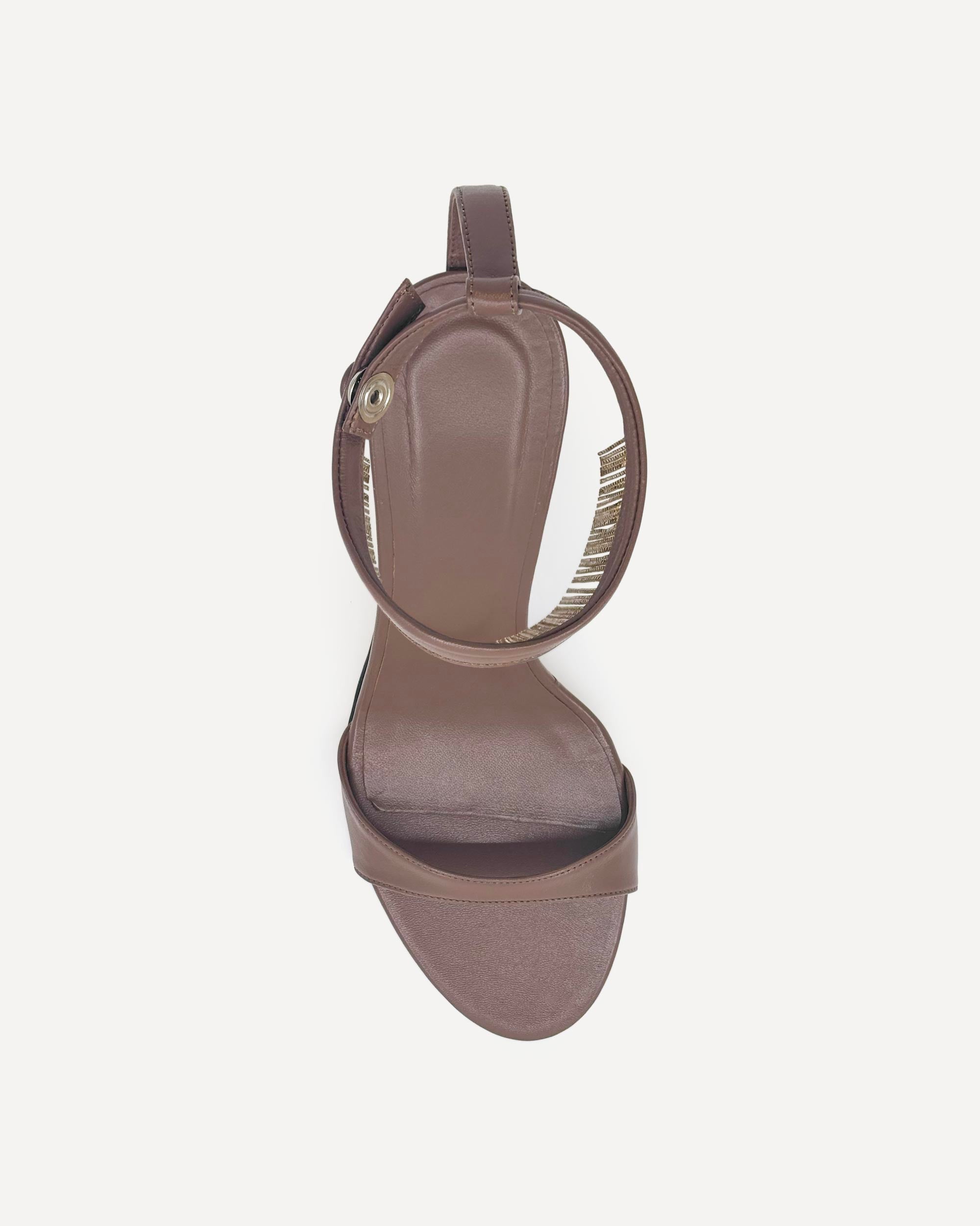Brown sandal on a white background