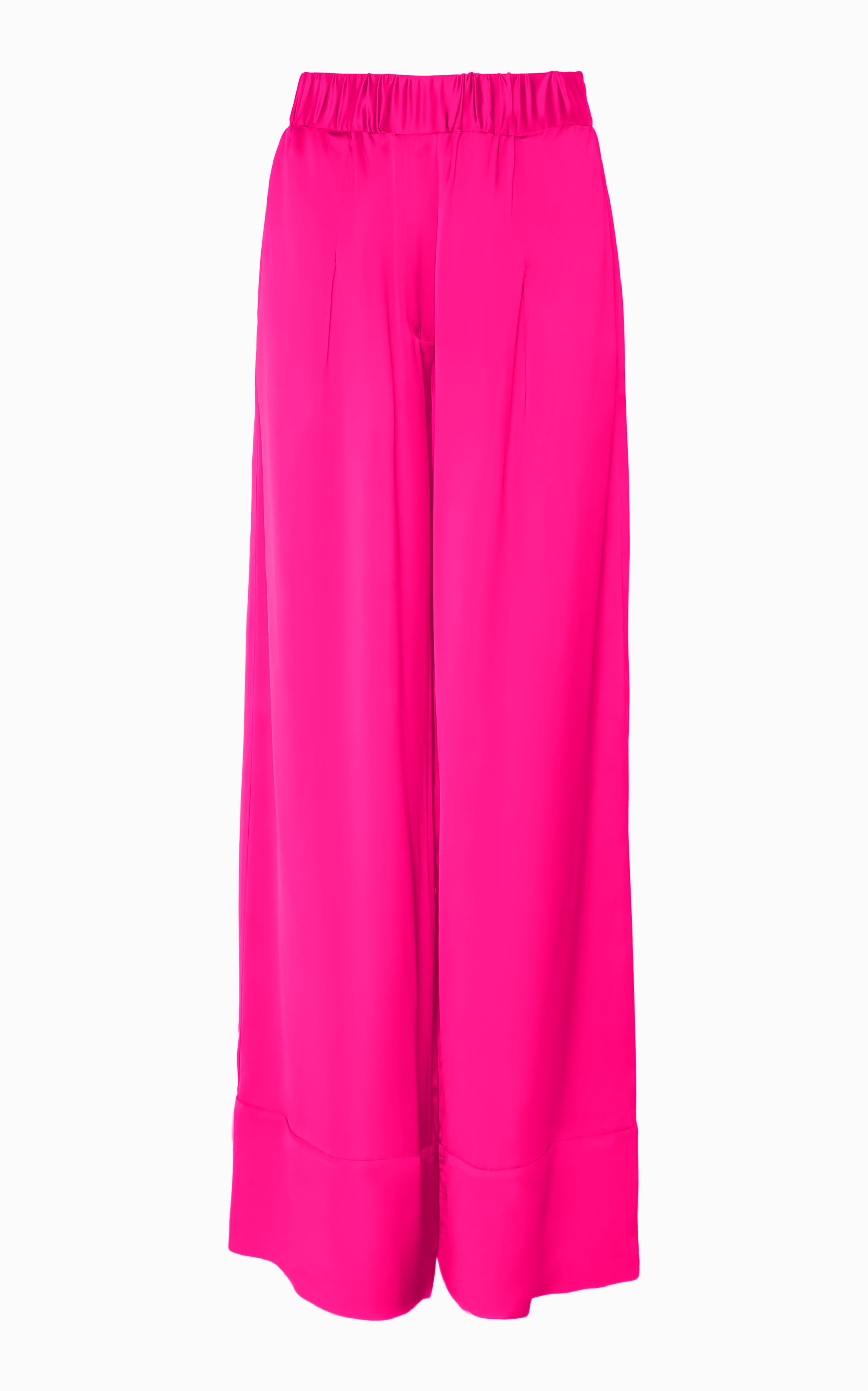 Fluid Palazzo Pant | Fuchsia Silk