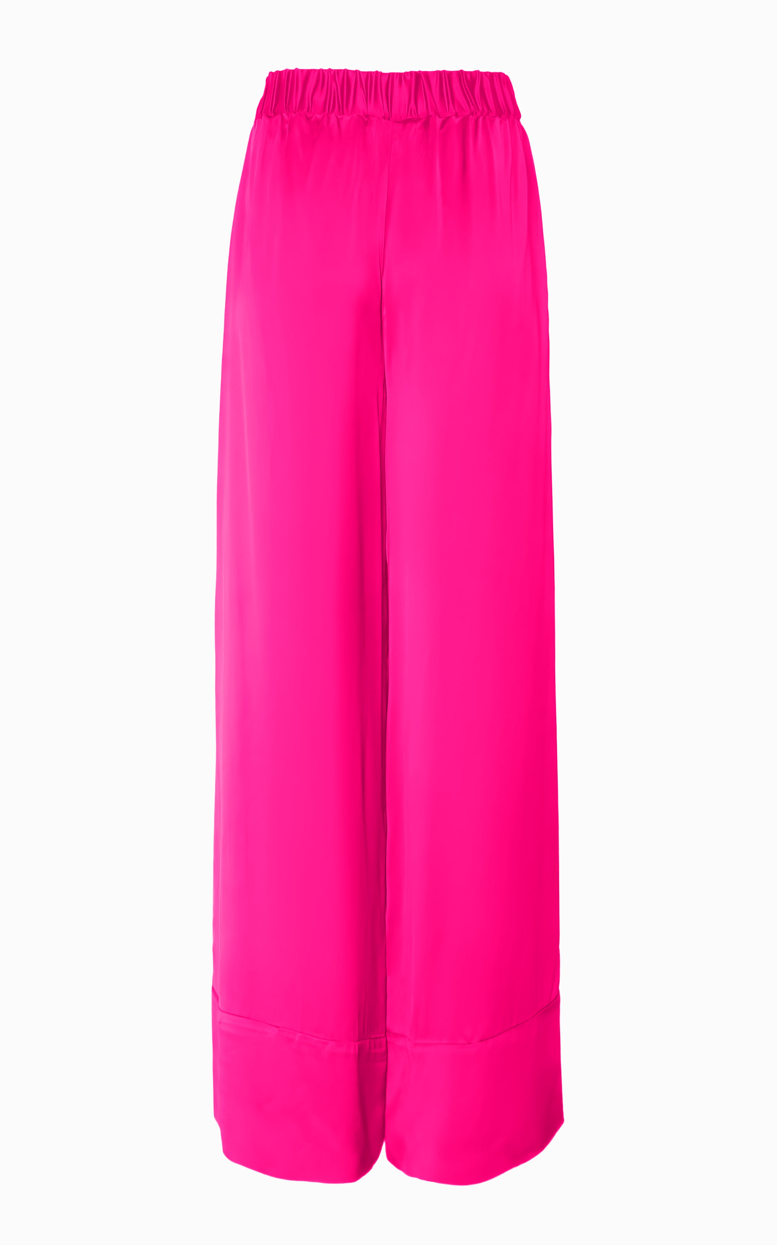 Fluid Palazzo Pant | Fuchsia Silk