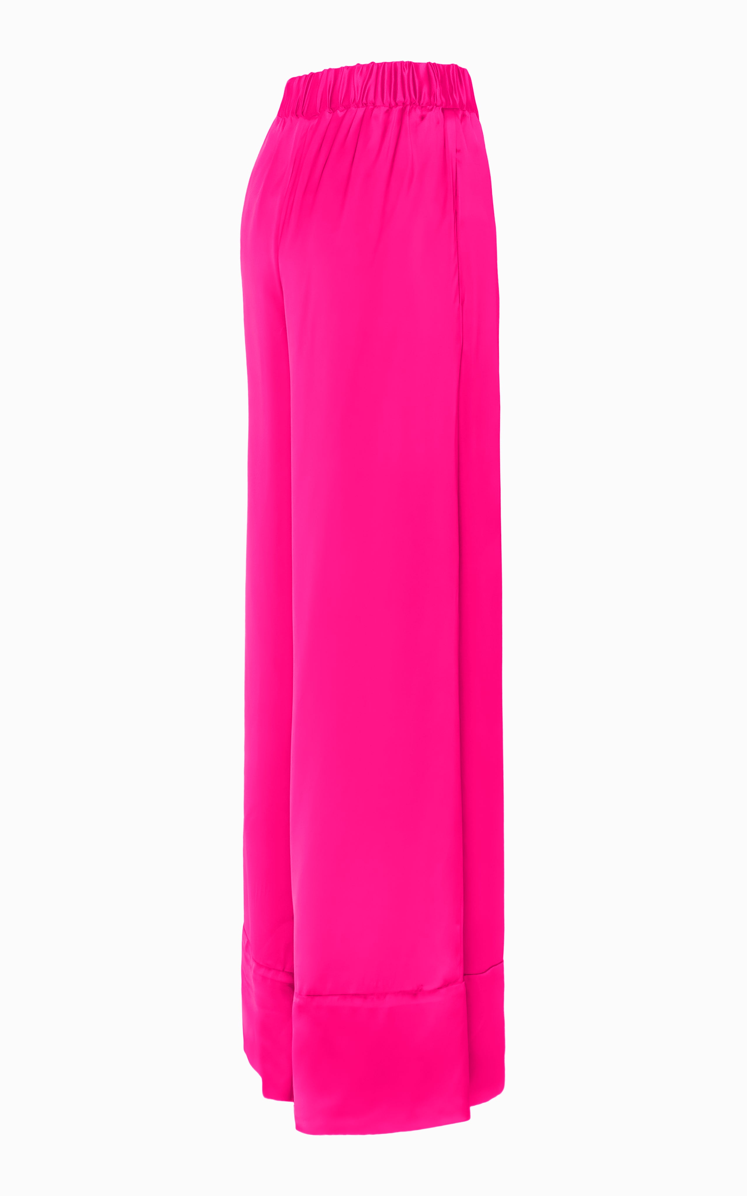 Fluid Palazzo Pant | Fuchsia Silk